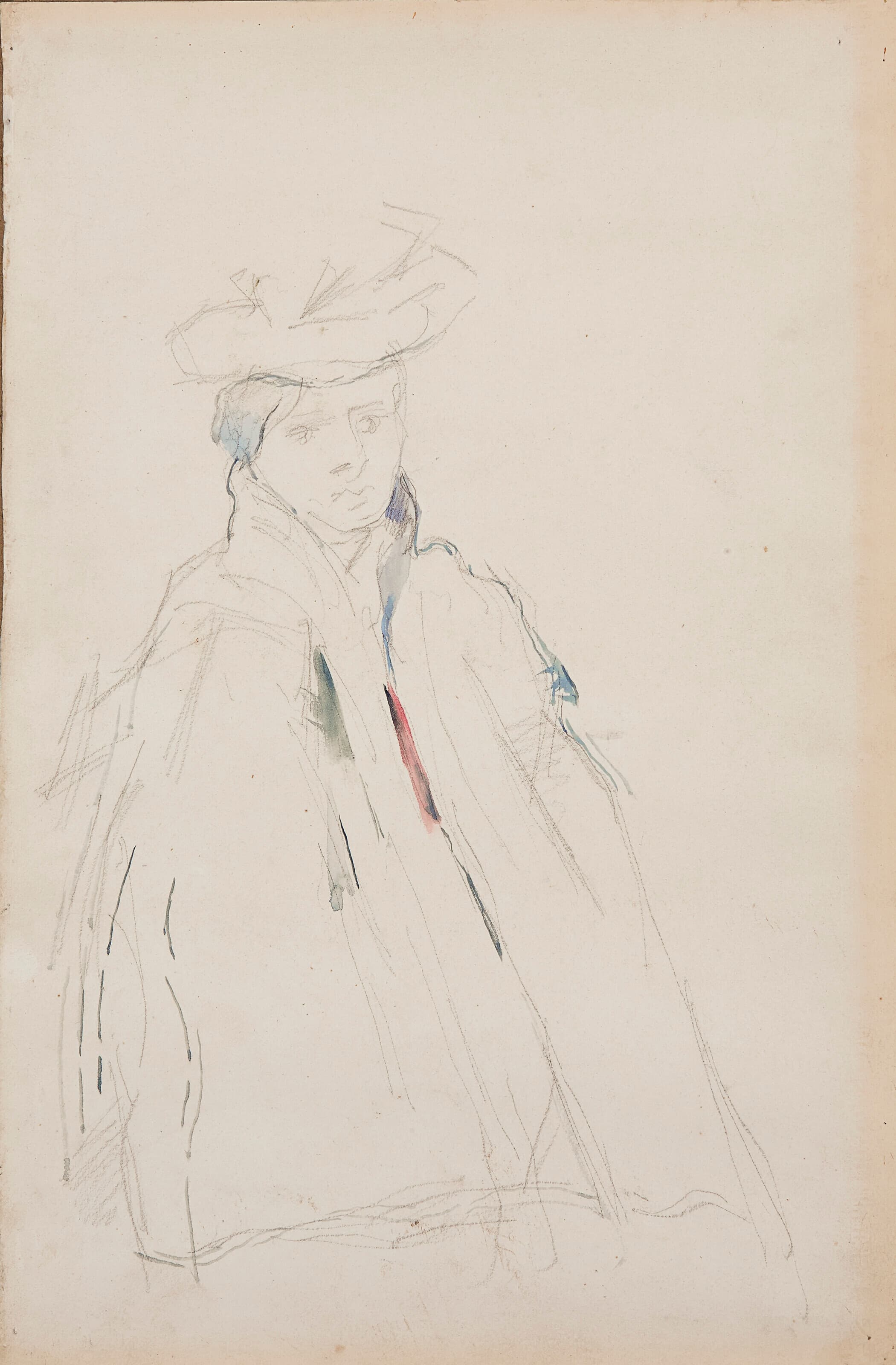 《披着斗篷的女人》（woman with a mantle）｜保罗·塞尚 Paul Cézanne｜1890–1895