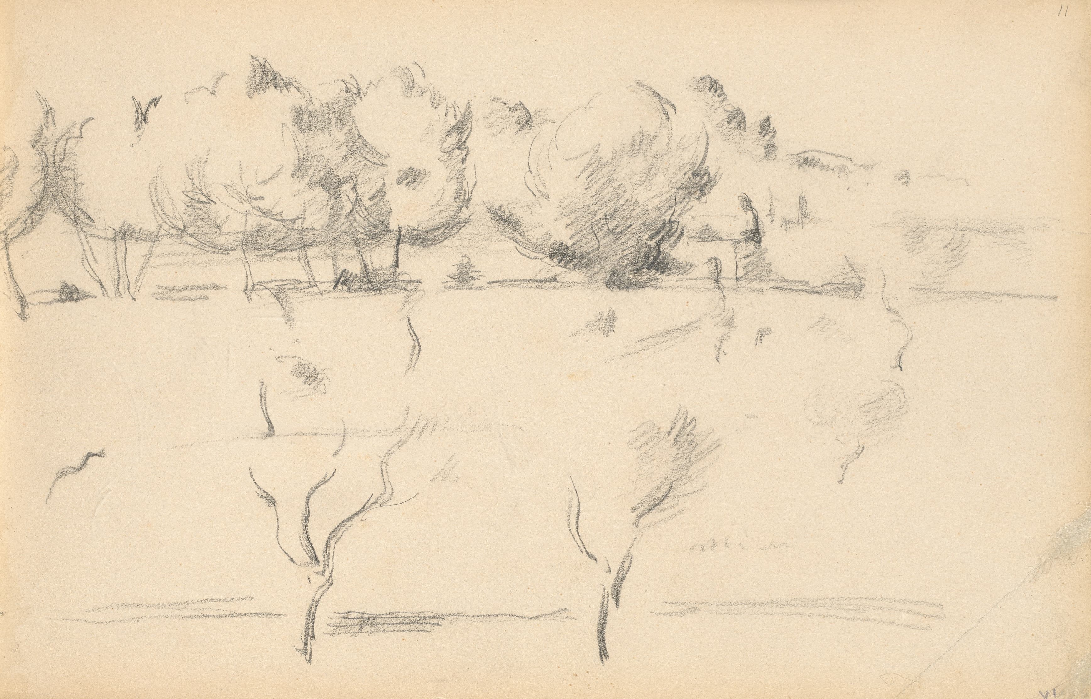 《有树的风景》（landscape with trees）｜保罗·塞尚 Paul Cézanne｜1895–1898