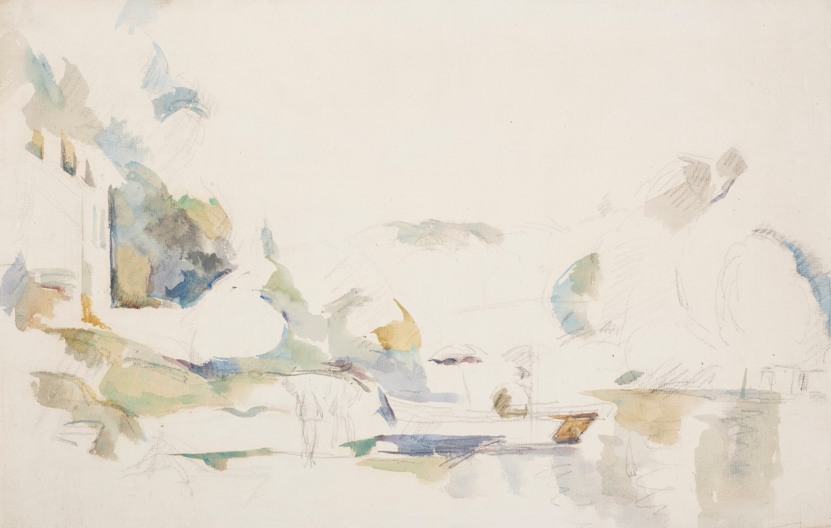《船或丹尼西湖》（the boat or Lake Dannecy）｜保罗·塞尚 Paul Cézanne｜1896