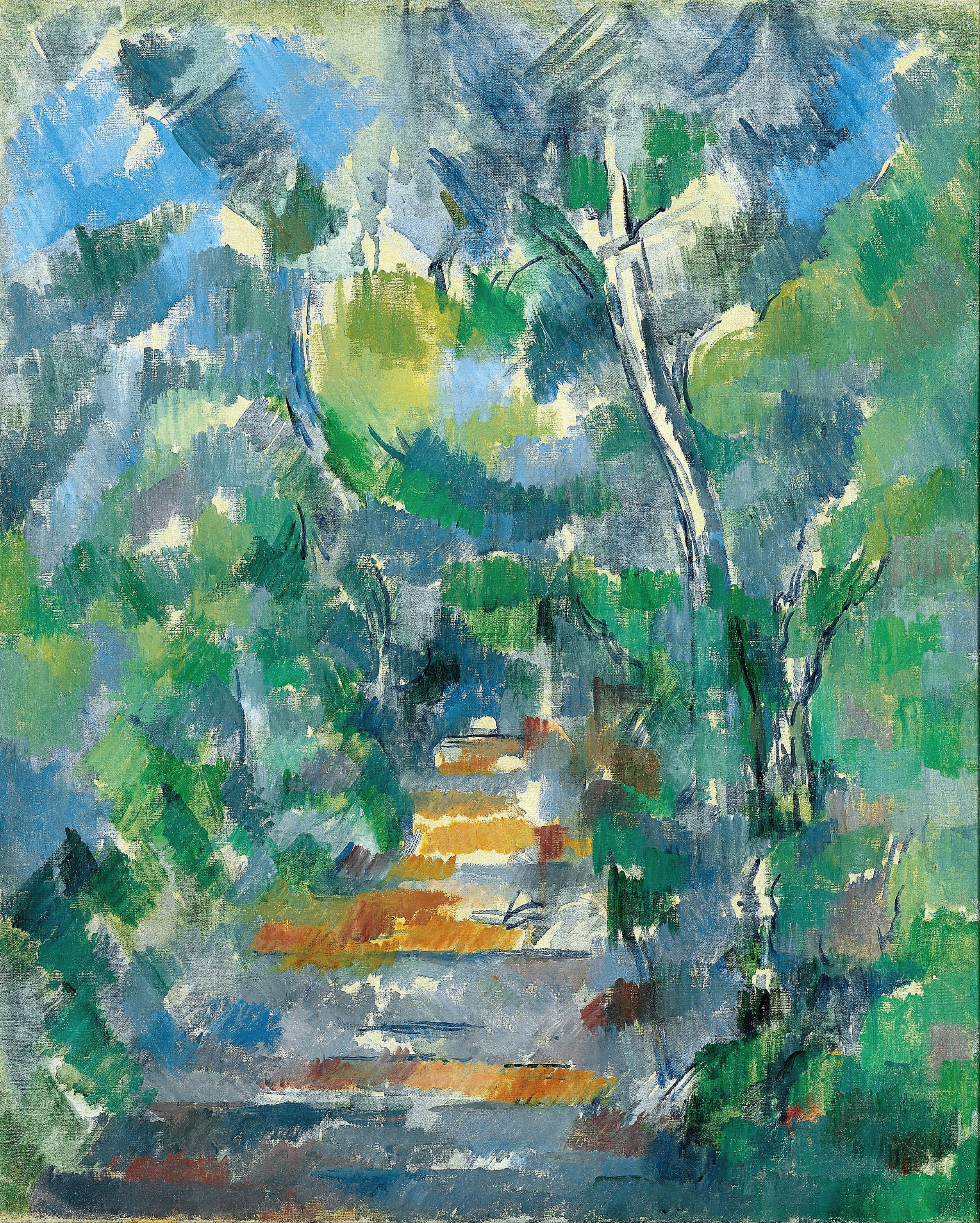 《从马斯朱莉到黑堡的森林场景路径》（forest scene path from mas jolie to chateau noir）｜保罗·塞尚 Paul Cézanne｜1900–1902