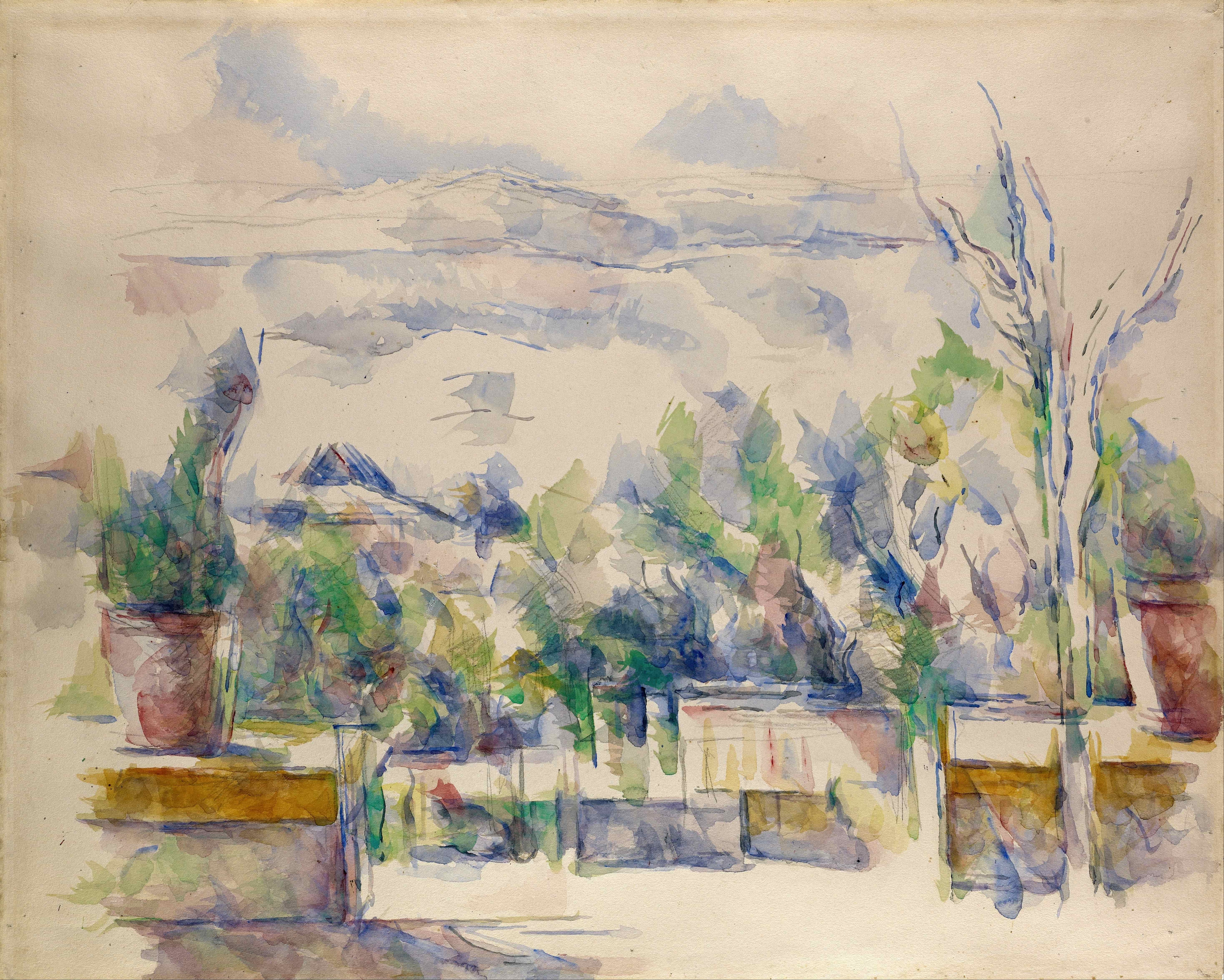《les lauves 花园的露台》（the terrace at the garden at les lauves）｜保罗·塞尚 Paul Cézanne｜1902–1906