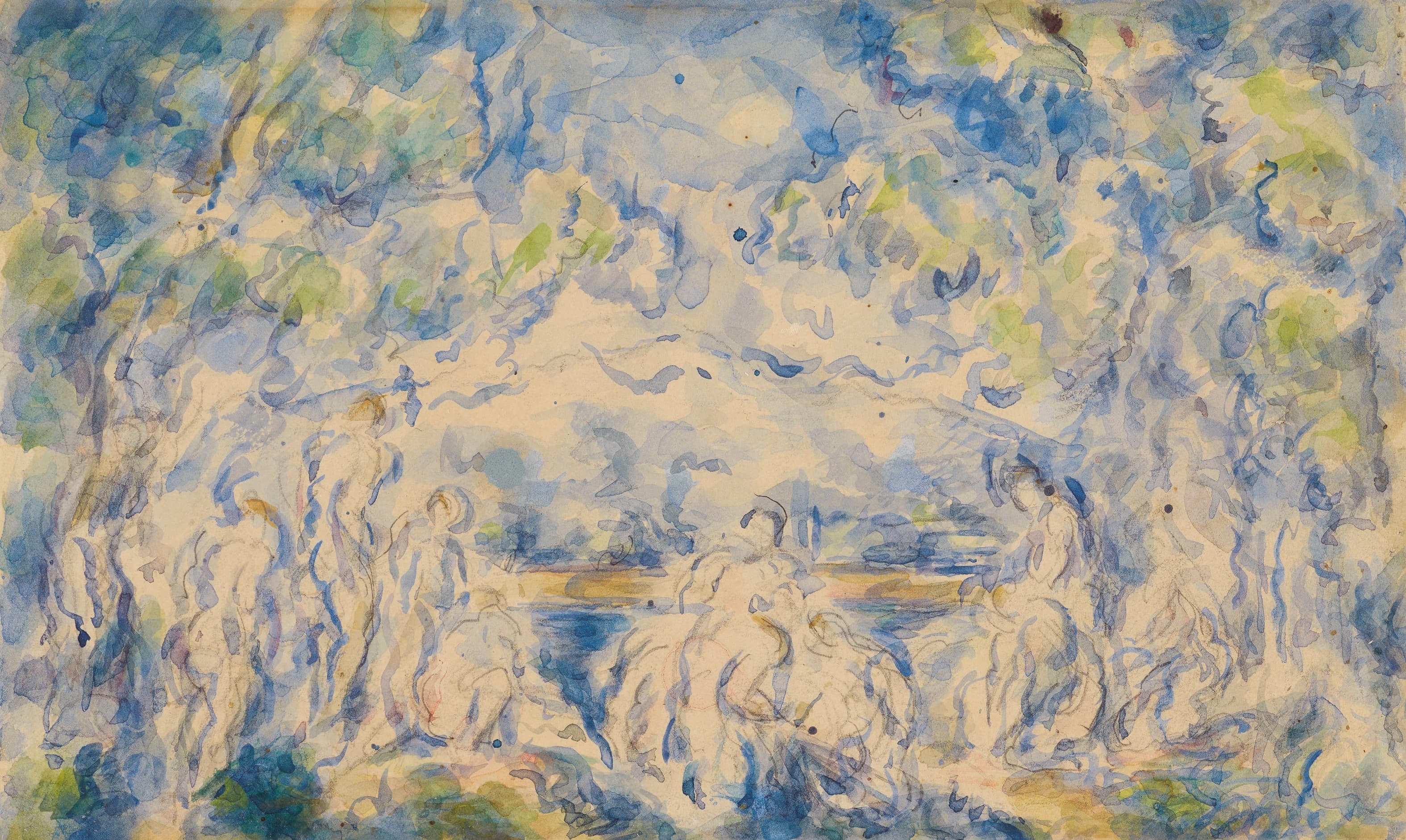 《山前的沐浴者》（bathers in front of a mountain）｜保罗·塞尚 Paul Cézanne｜1902–1906