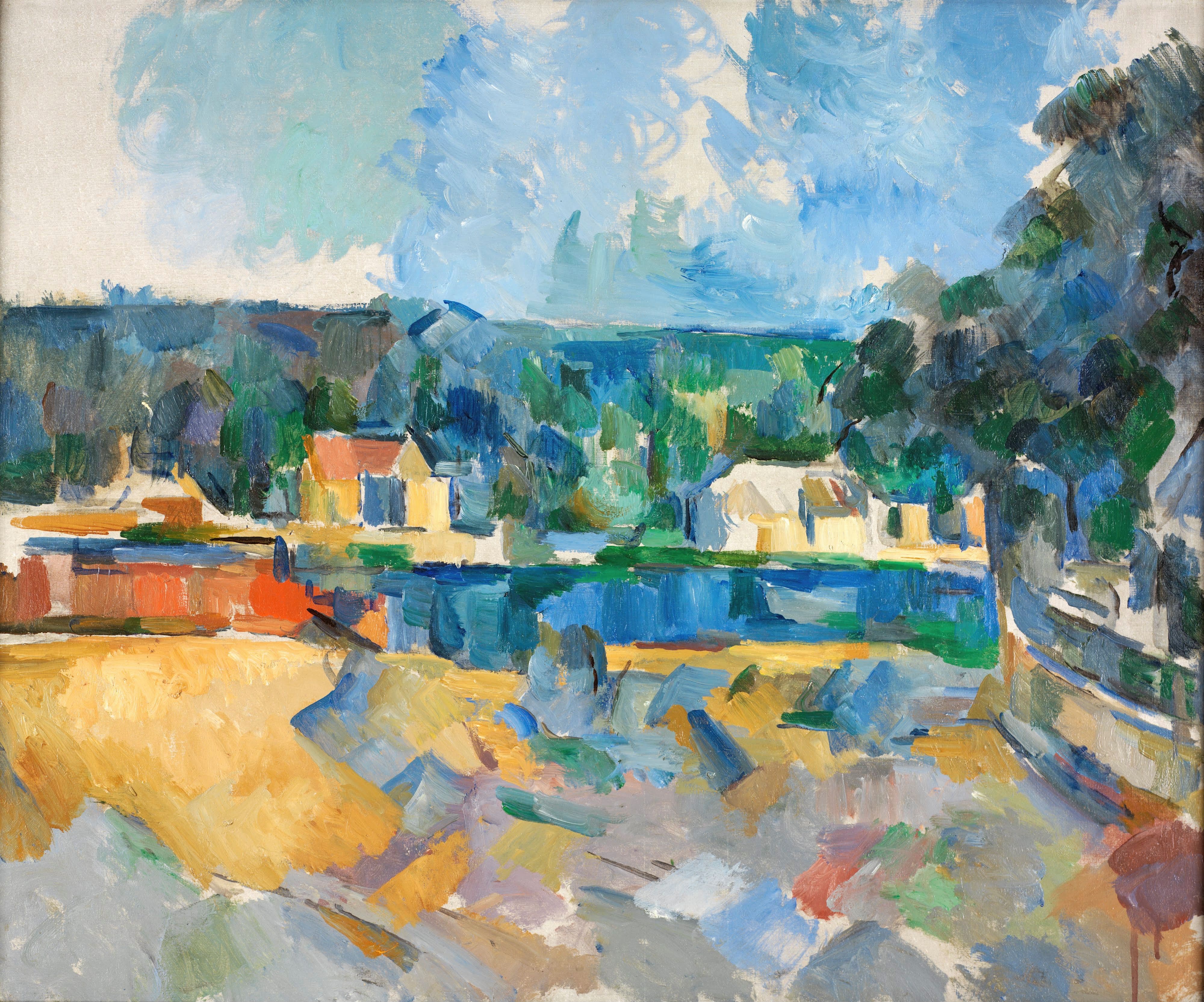 《在河边》（on the banks of a river）｜保罗·塞尚 Paul Cézanne｜约1904-1905