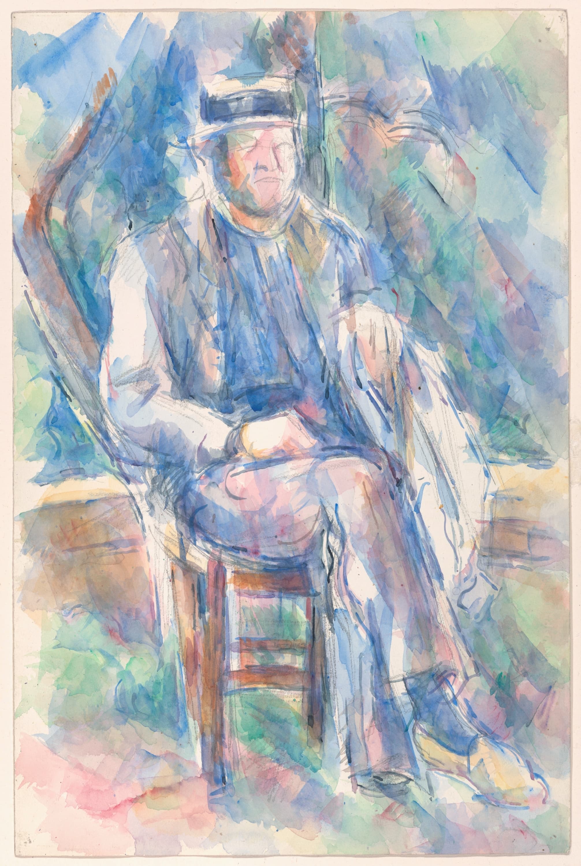 《戴着草帽的男人》（man wearing a straw hat）｜保罗·塞尚 Paul Cézanne｜1905–1906