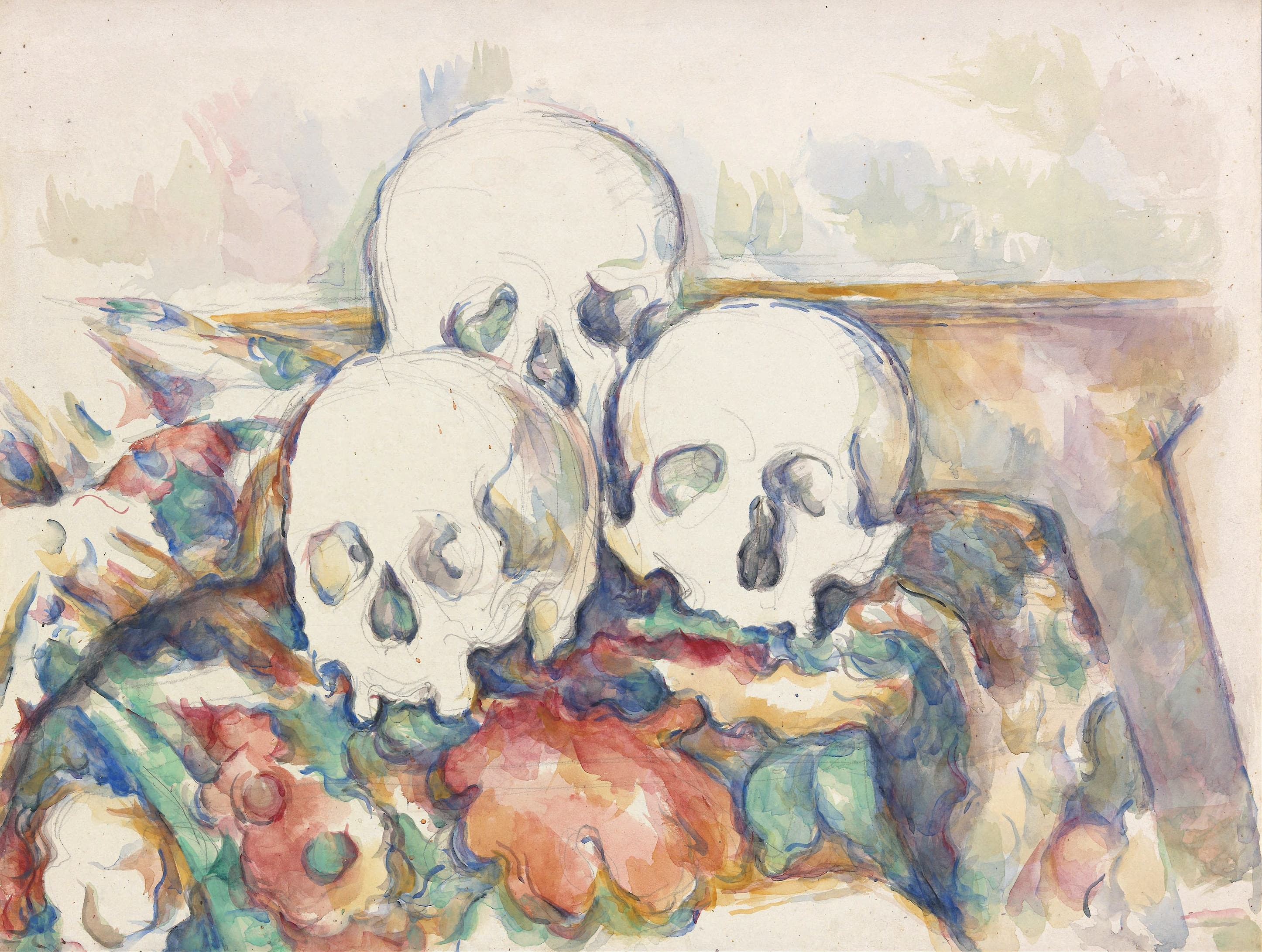 《三个头骨 19021906》（the three skulls 19021906）｜保罗·塞尚 Paul Cézanne｜不明