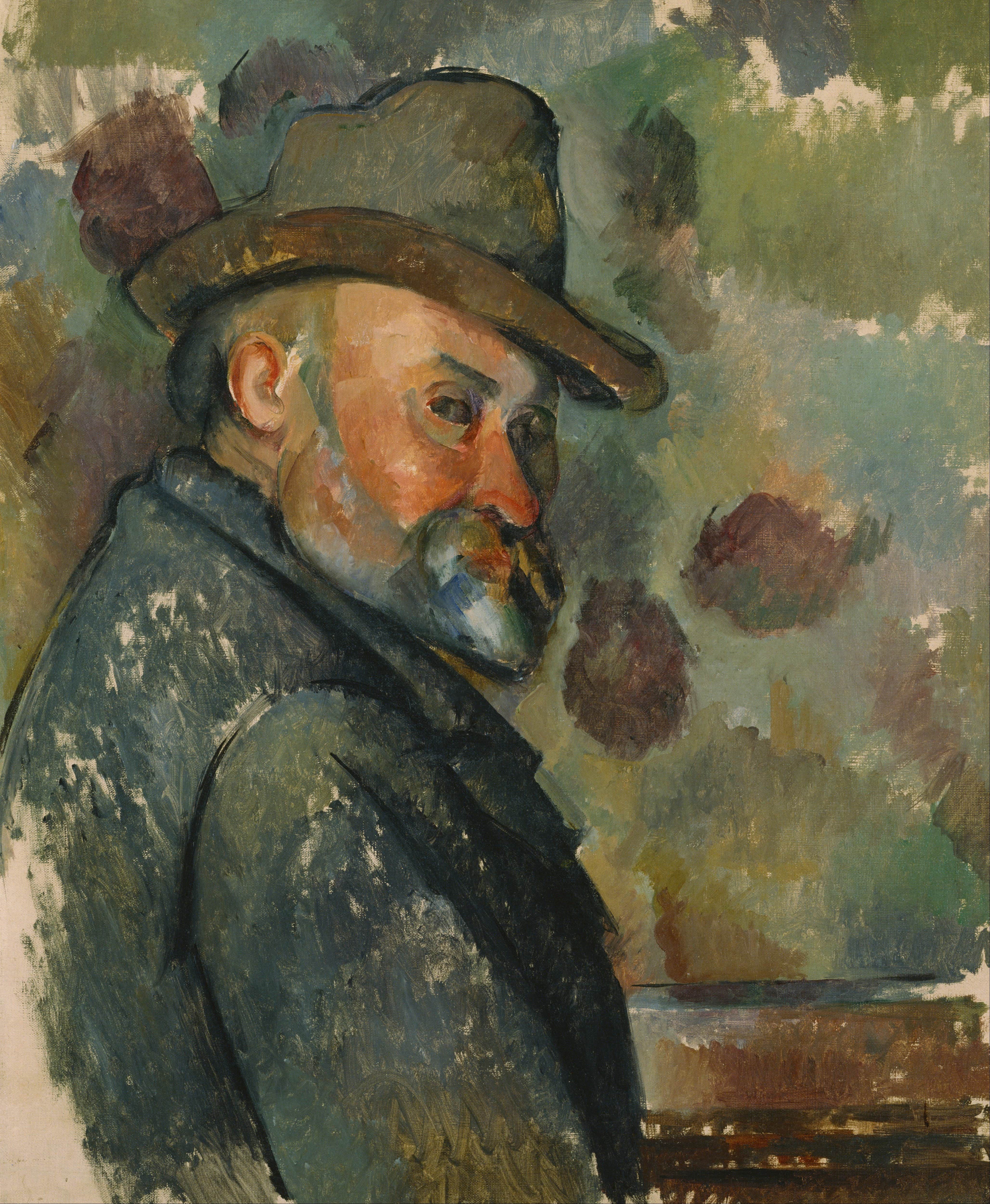 《戴帽子的自画像》（self portrait with a hat）｜保罗·塞尚 Paul Cézanne｜不明