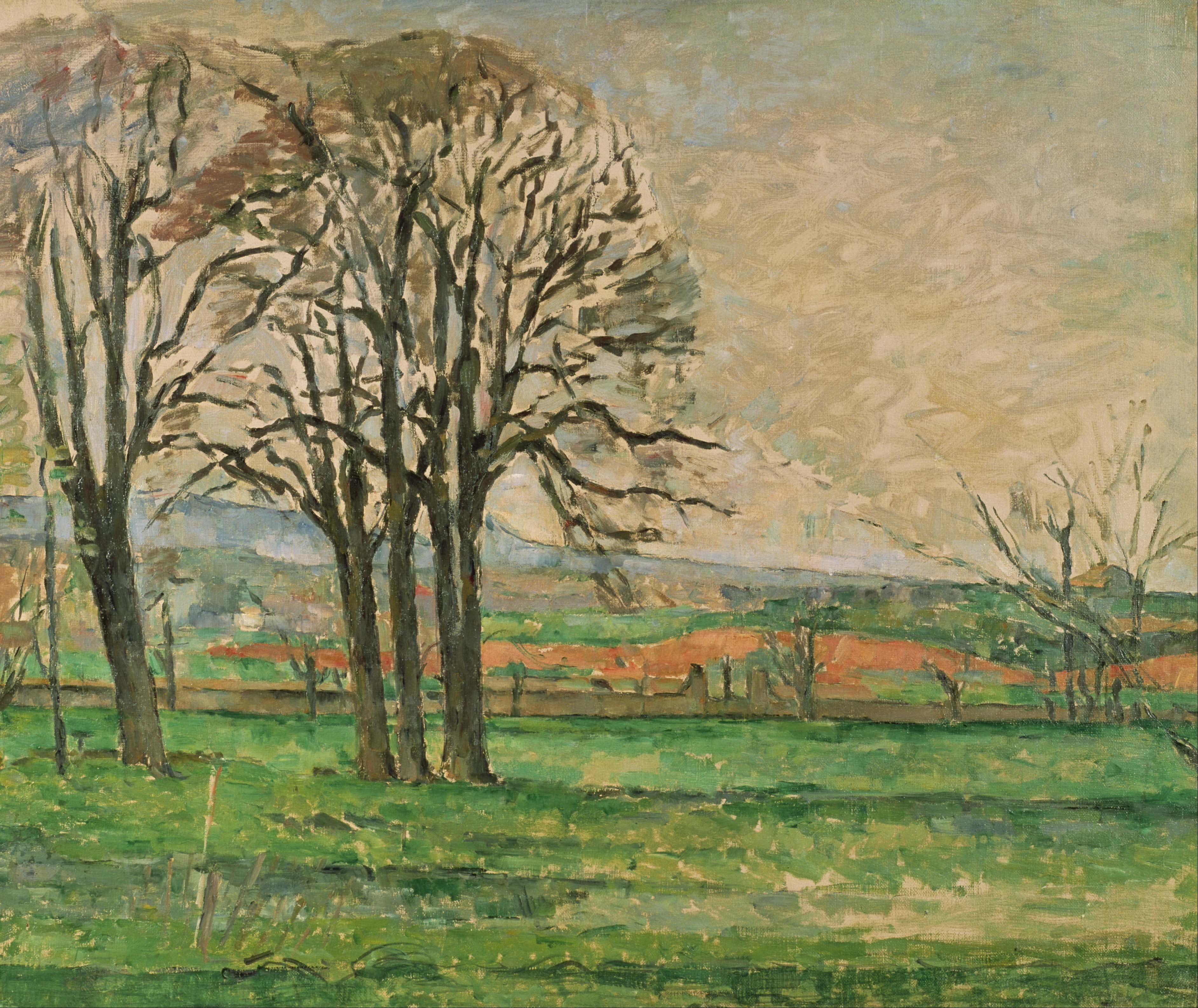 《jas de bouffan 光秃秃的树木》（the bare trees at jas de bouffan）｜保罗·塞尚 Paul Cézanne｜不明