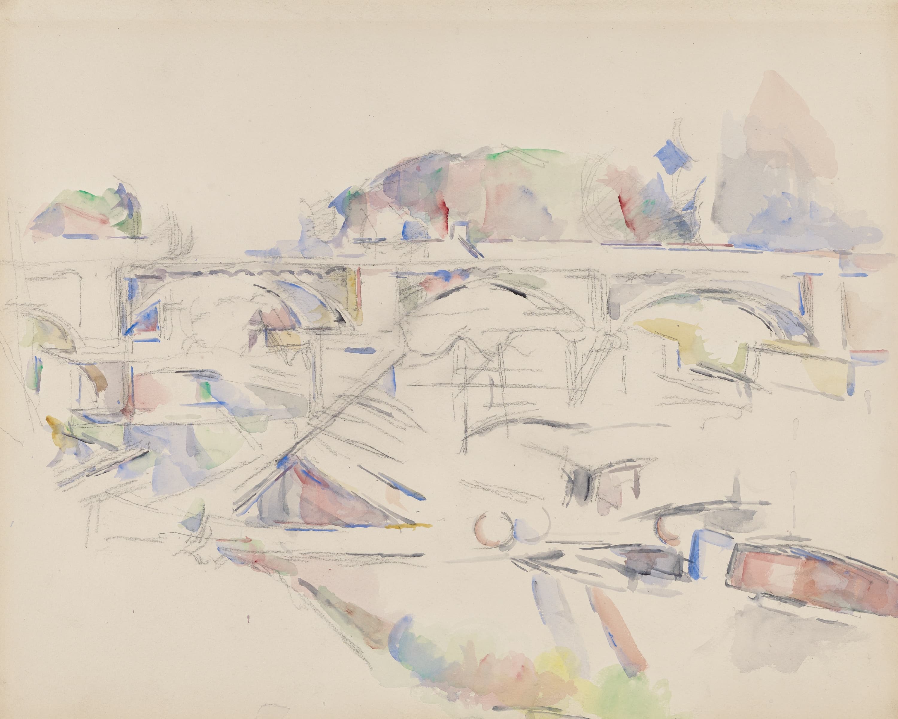 《一座桥的景色》（view of a bridge）｜保罗·塞尚 Paul Cézanne｜不明