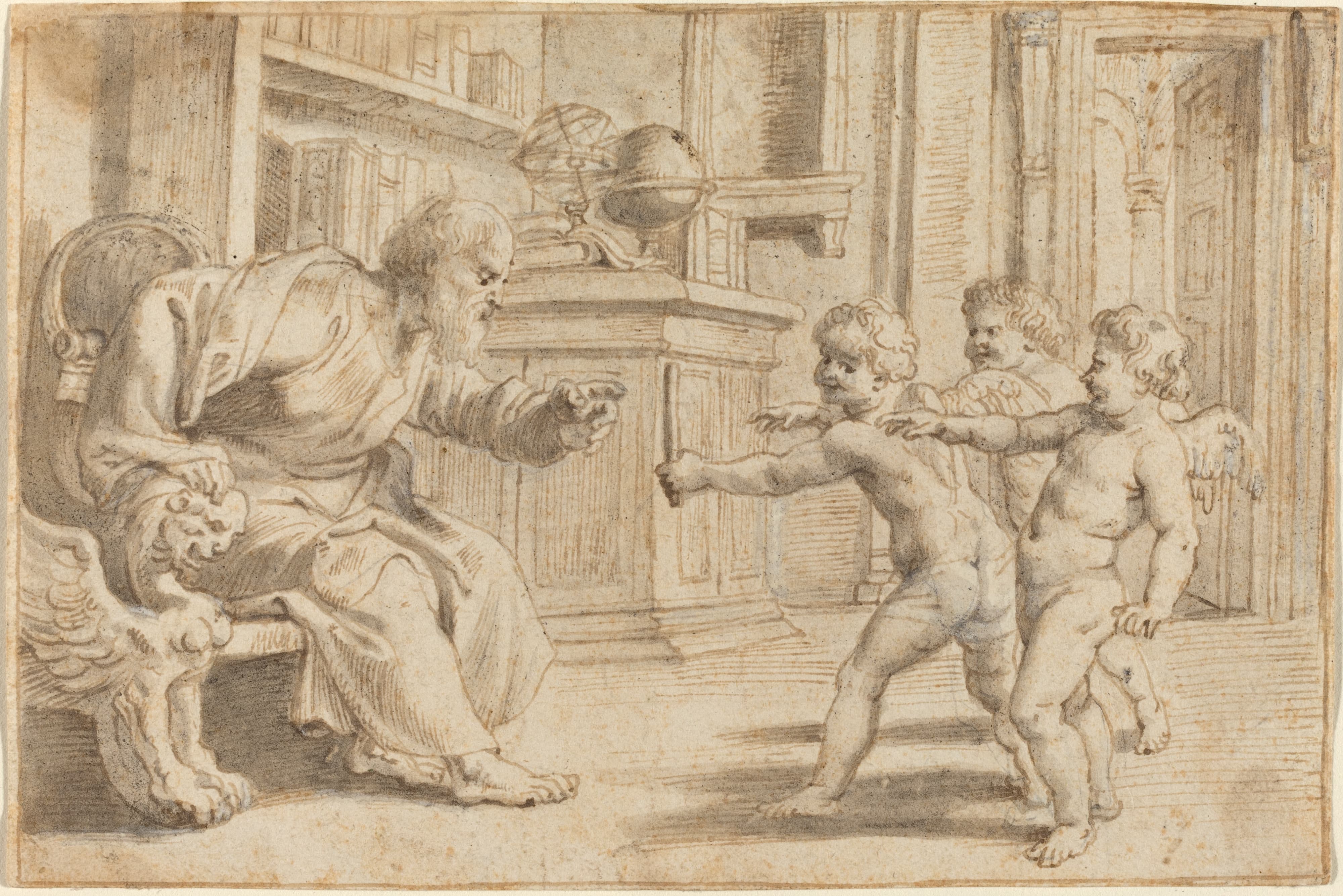 《Putti 测试男人的深度感知》（Putti Testing a Man's Perception of Depth）｜彼得·保罗·鲁本斯 Peter Paul Rubens｜约1613