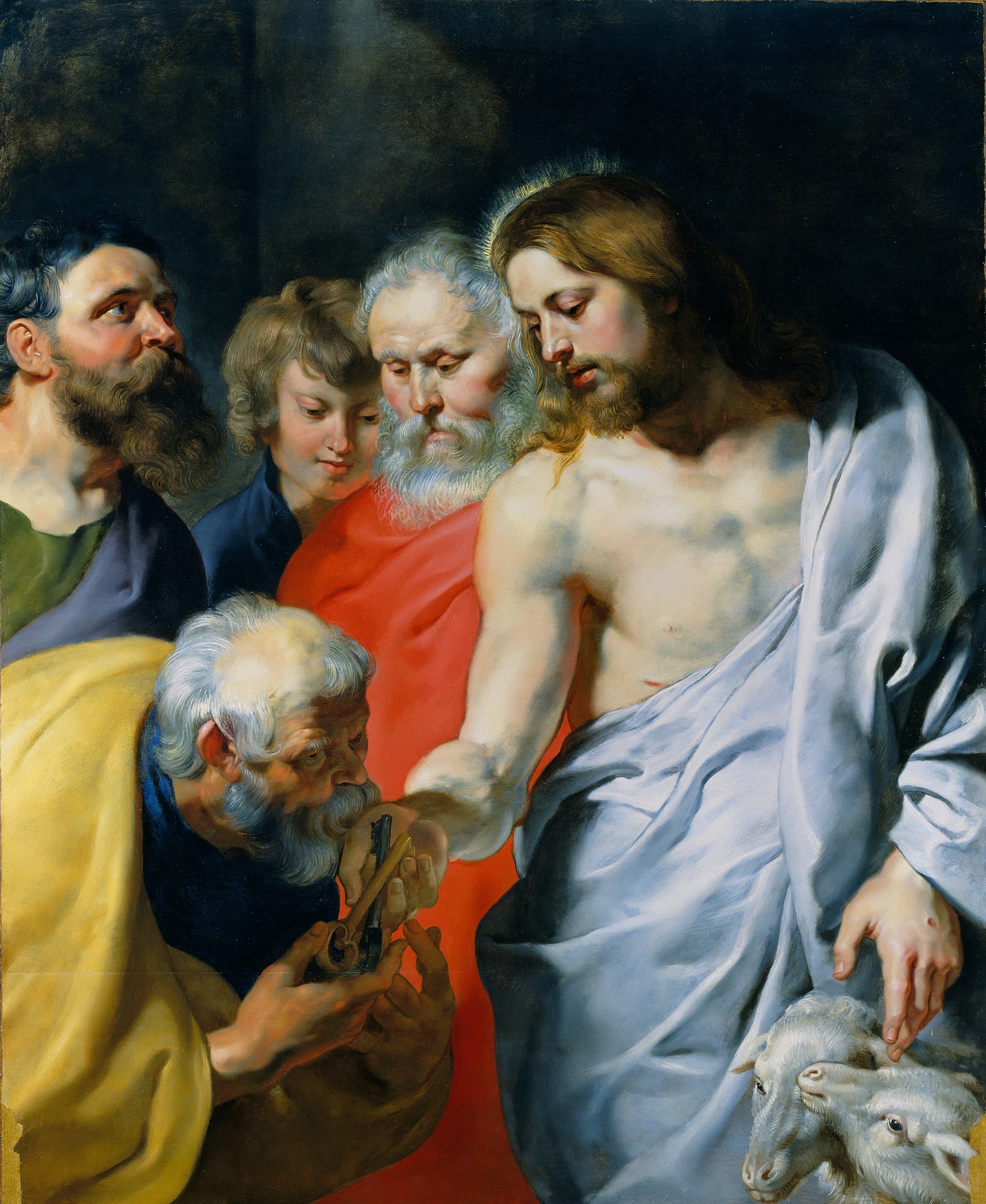 《基督对彼得的嘱咐》（Christ's Charge to Peter）｜彼得·保罗·鲁本斯 Peter Paul Rubens｜约1616