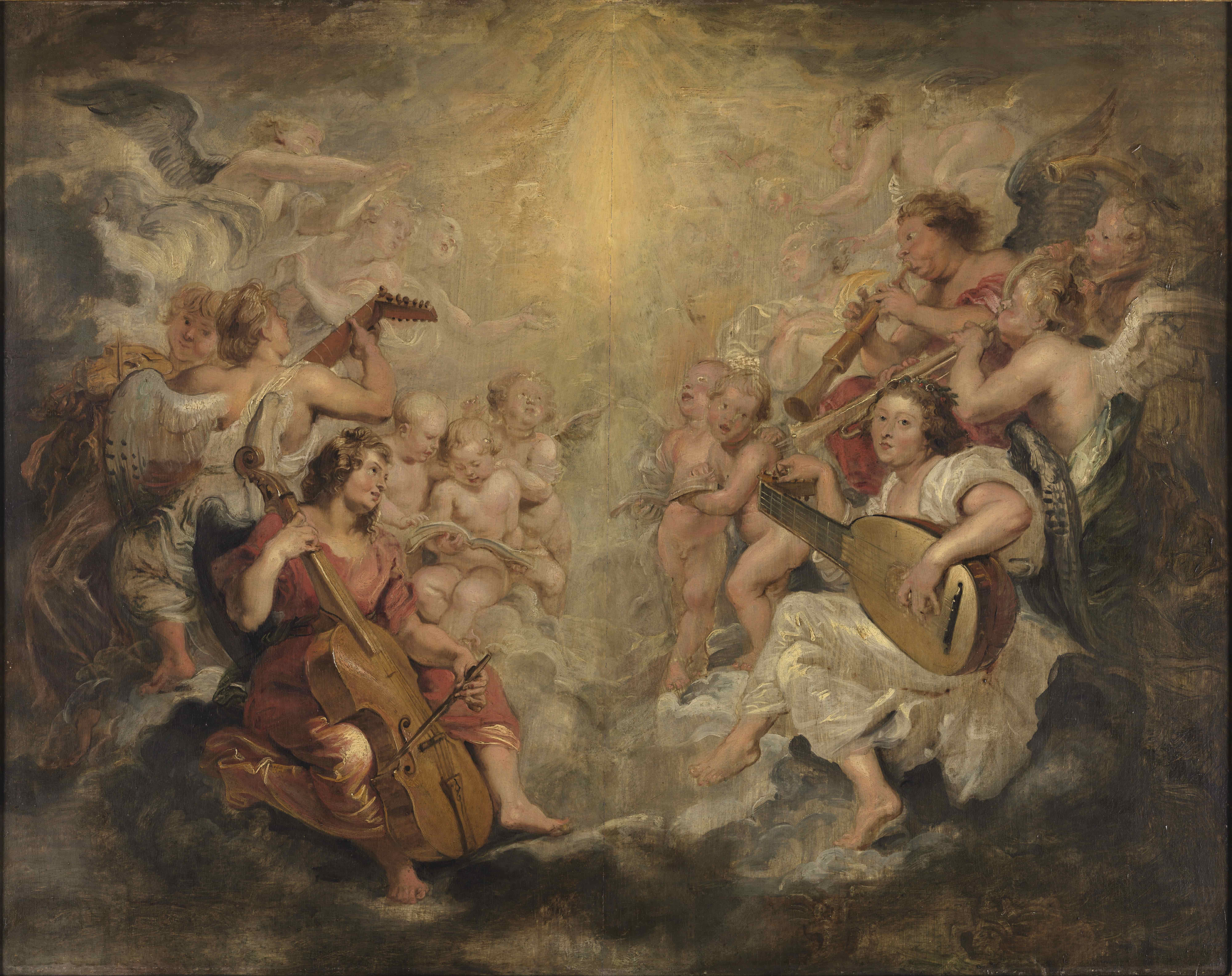 《音乐制作天使》（Music making angels）｜彼得·保罗·鲁本斯 Peter Paul Rubens｜约 1626–1627