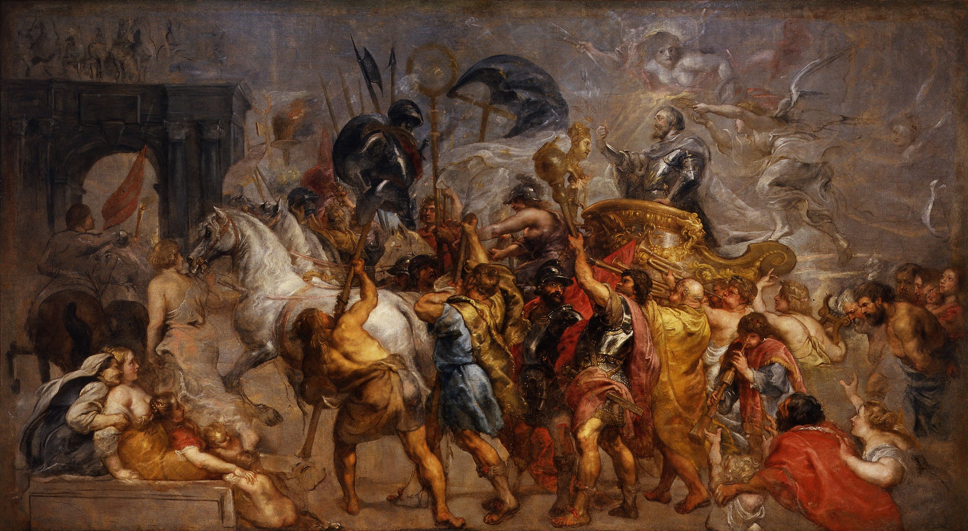 《亨利四世凯旋进入巴黎（1594 年 3 月 22 日）》（Triumphal entry of Henri IV in Paris (march 22, 1594)）｜彼得·保罗·鲁本斯 Peter Paul Rubens｜1627 until 1630