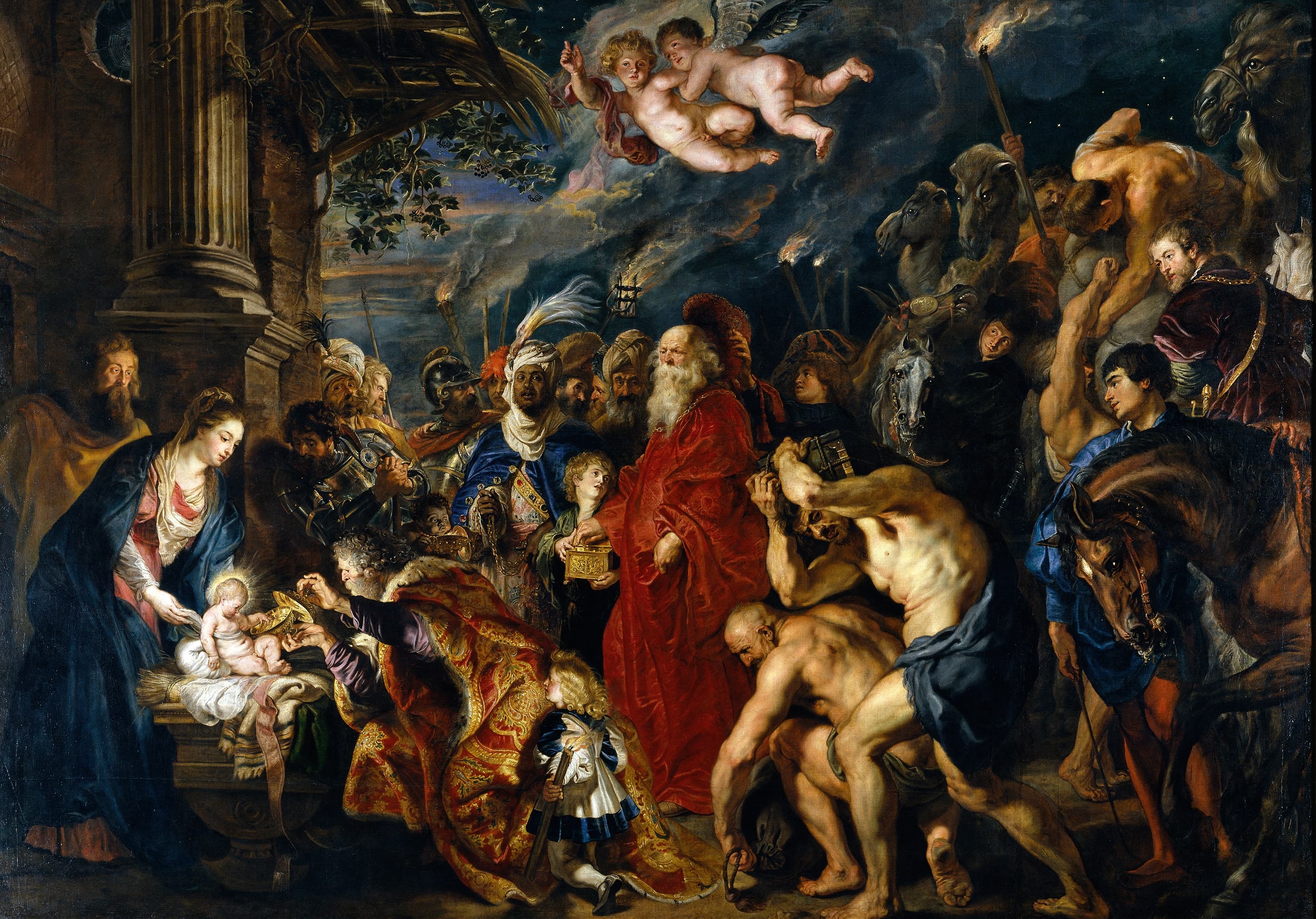 《贤士的崇拜》（Adoration of the Magi）｜彼得·保罗·鲁本斯 Peter Paul Rubens｜1628–1629