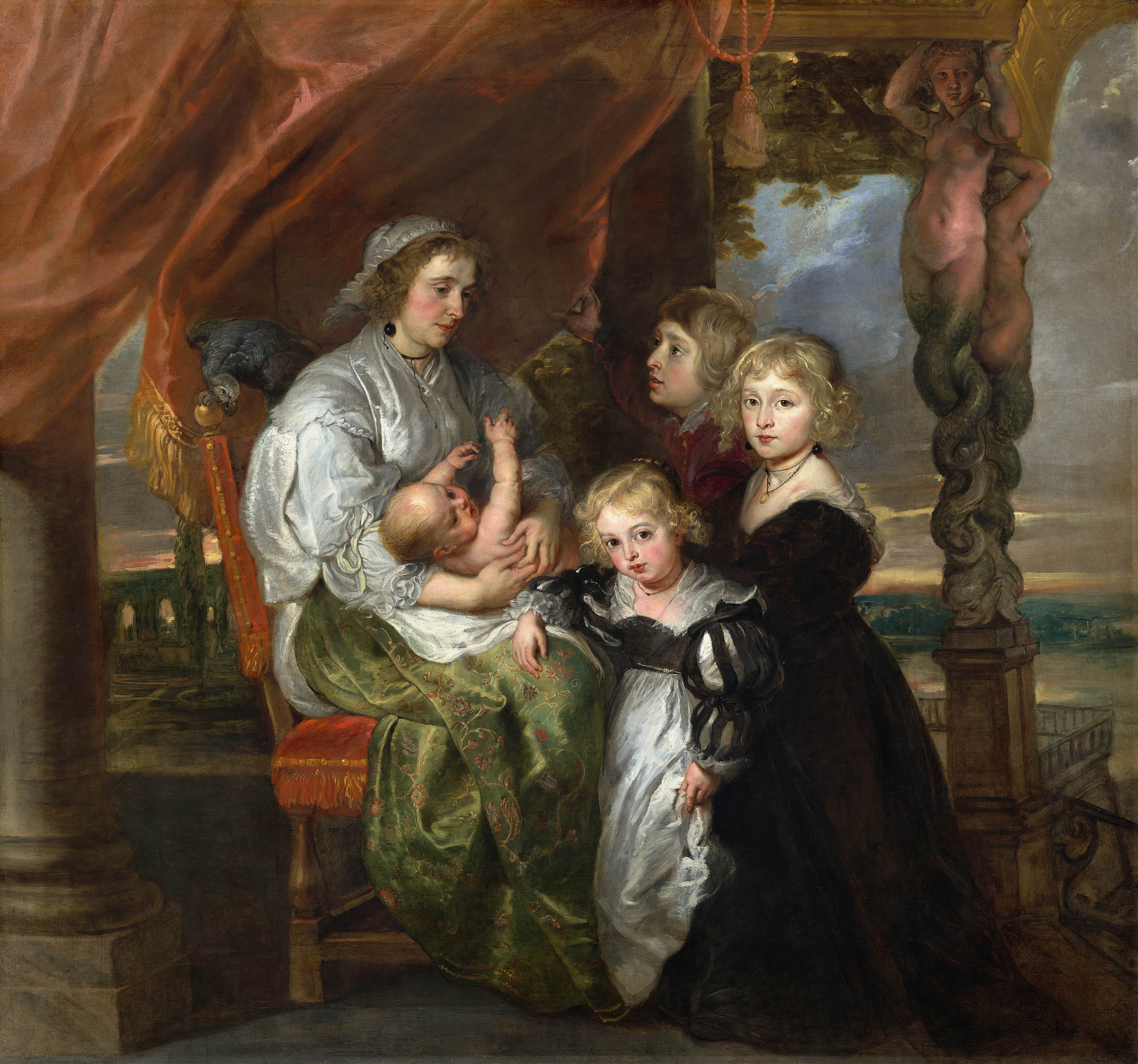 《黛博拉·基普，巴尔塔萨·杰比尔爵士的妻子和她的孩子们》（Deborah Kip,Wife of Sir Balthasar Gerbier and Her Children）｜彼得·保罗·鲁本斯 Peter Paul Rubens｜1629–1630