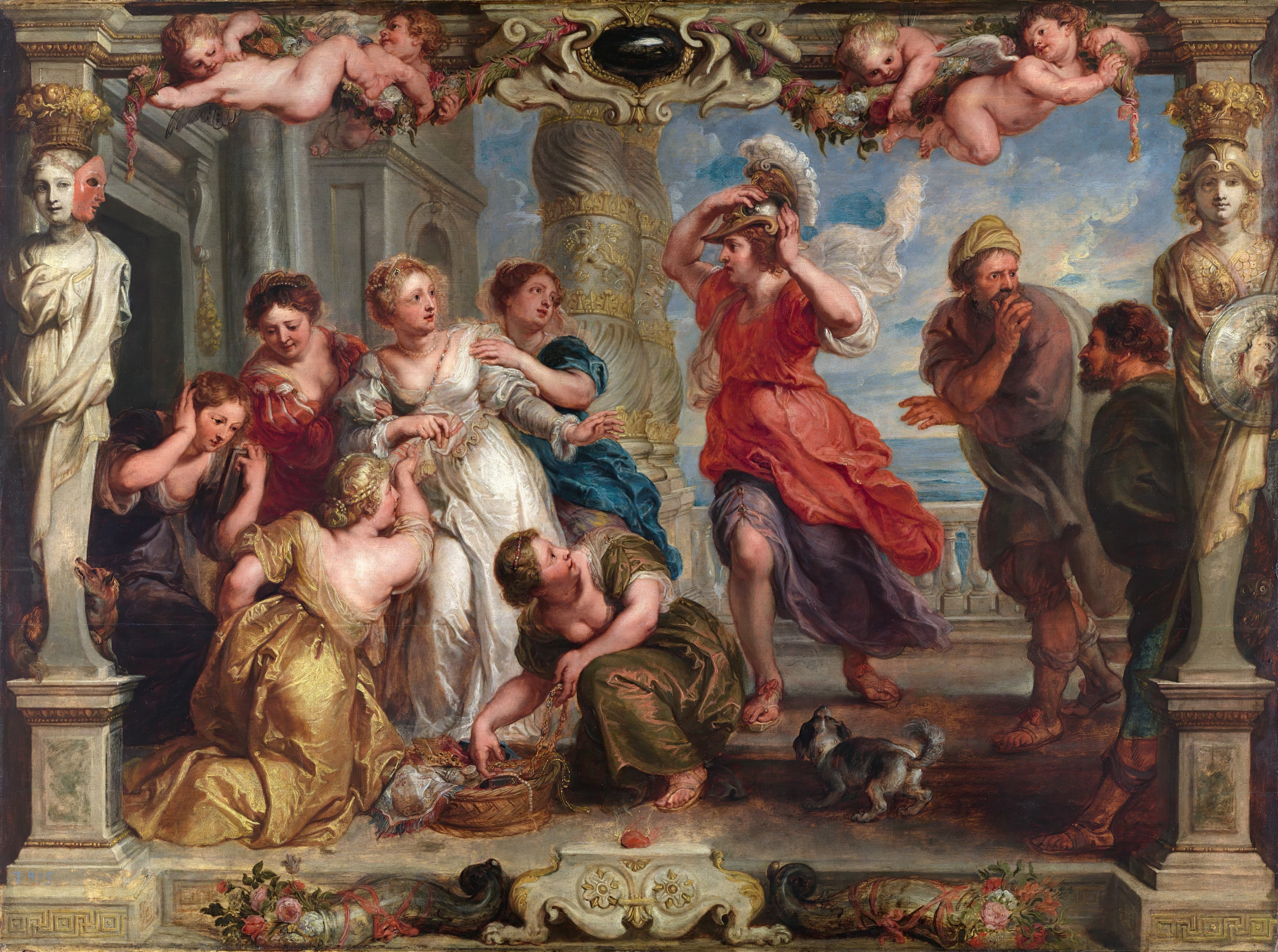《尤利西斯在莱科梅德斯的女儿中发现了阿喀琉斯》（Achilles Discovered By Ulysses Among The Daughters Of Lycomedes）｜彼得·保罗·鲁本斯 Peter Paul Rubens｜1630–1635