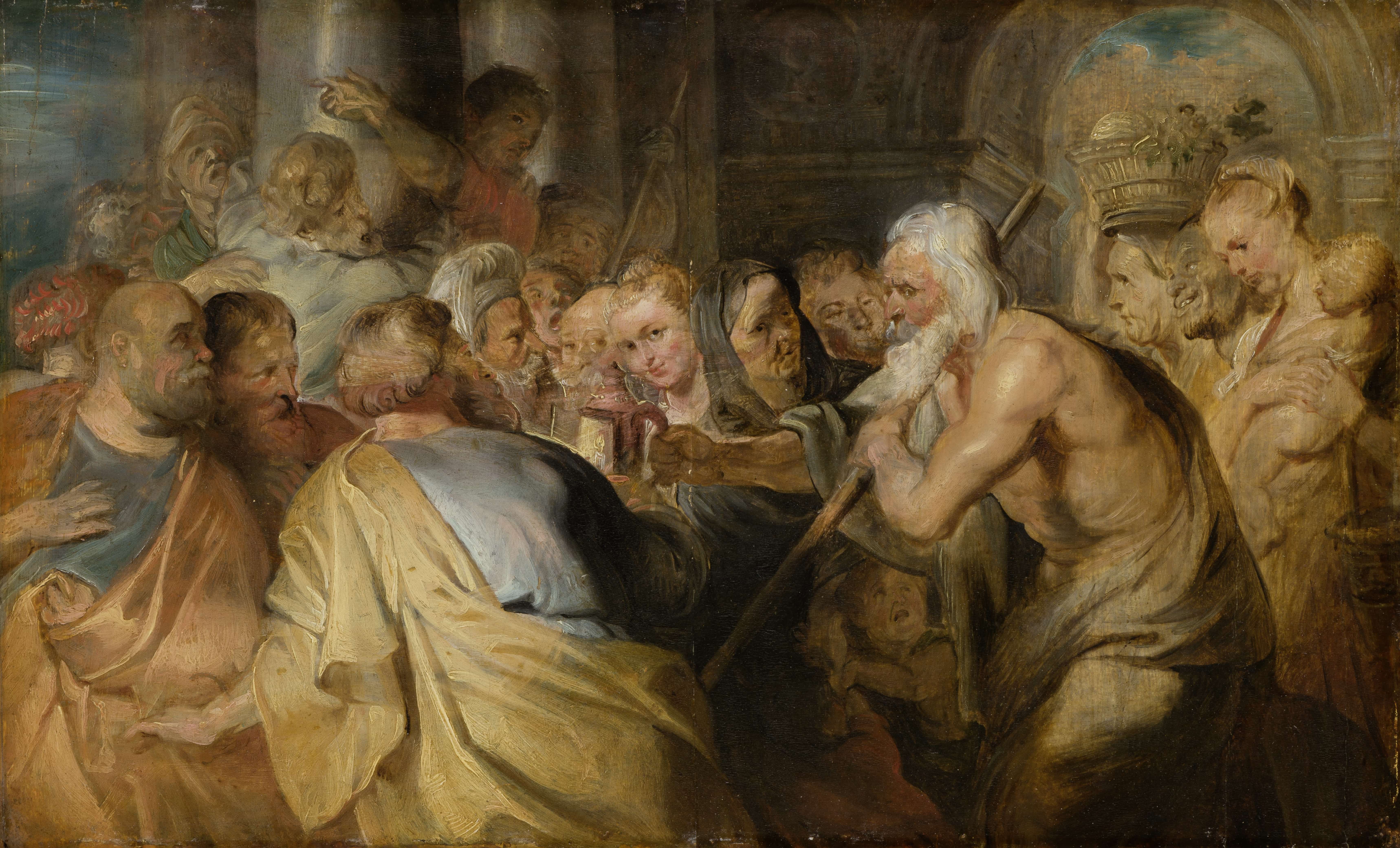 《第欧根尼寻找诚实的人》（Diogenes Looking for an Honest Man）｜彼得·保罗·鲁本斯 Peter Paul Rubens｜约1630 – 1640