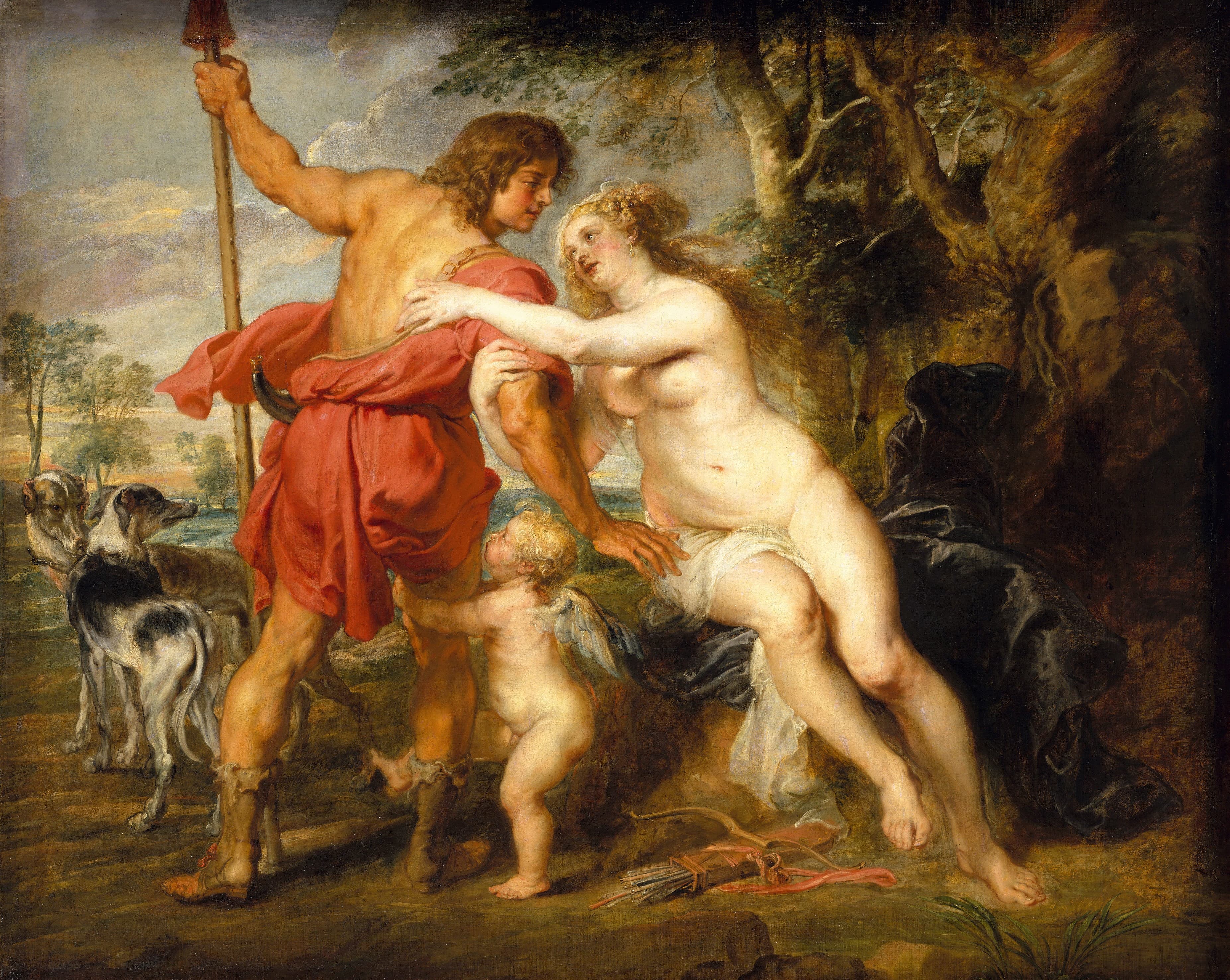 《维纳斯与阿多尼斯》（Venus and Adonis）｜彼得·保罗·鲁本斯 Peter Paul Rubens｜Probably Mid–1630s