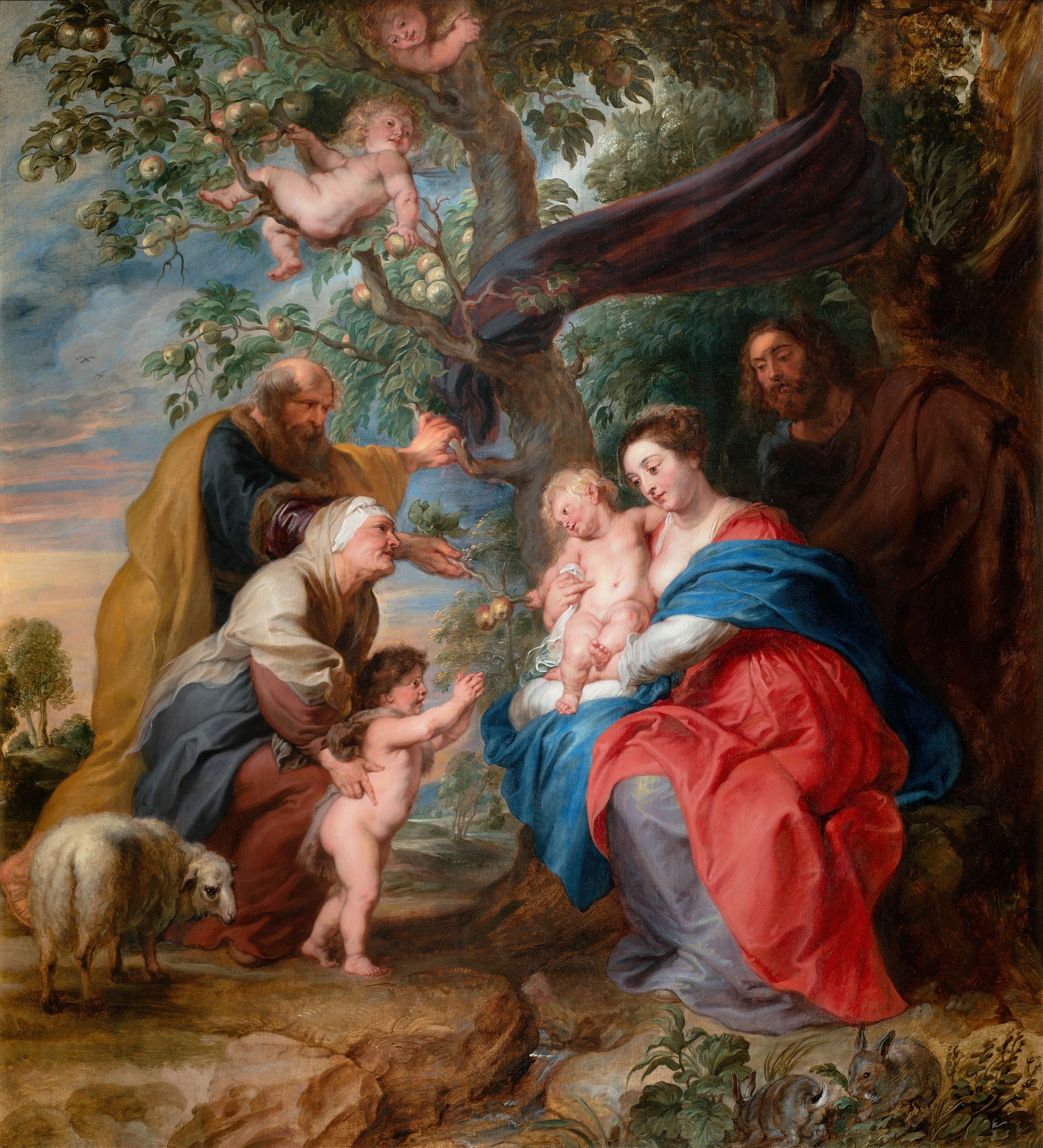 《苹果树下的神圣家族》（The Holy Family Under An Apple Tree）｜彼得·保罗·鲁本斯 Peter Paul Rubens｜约1632