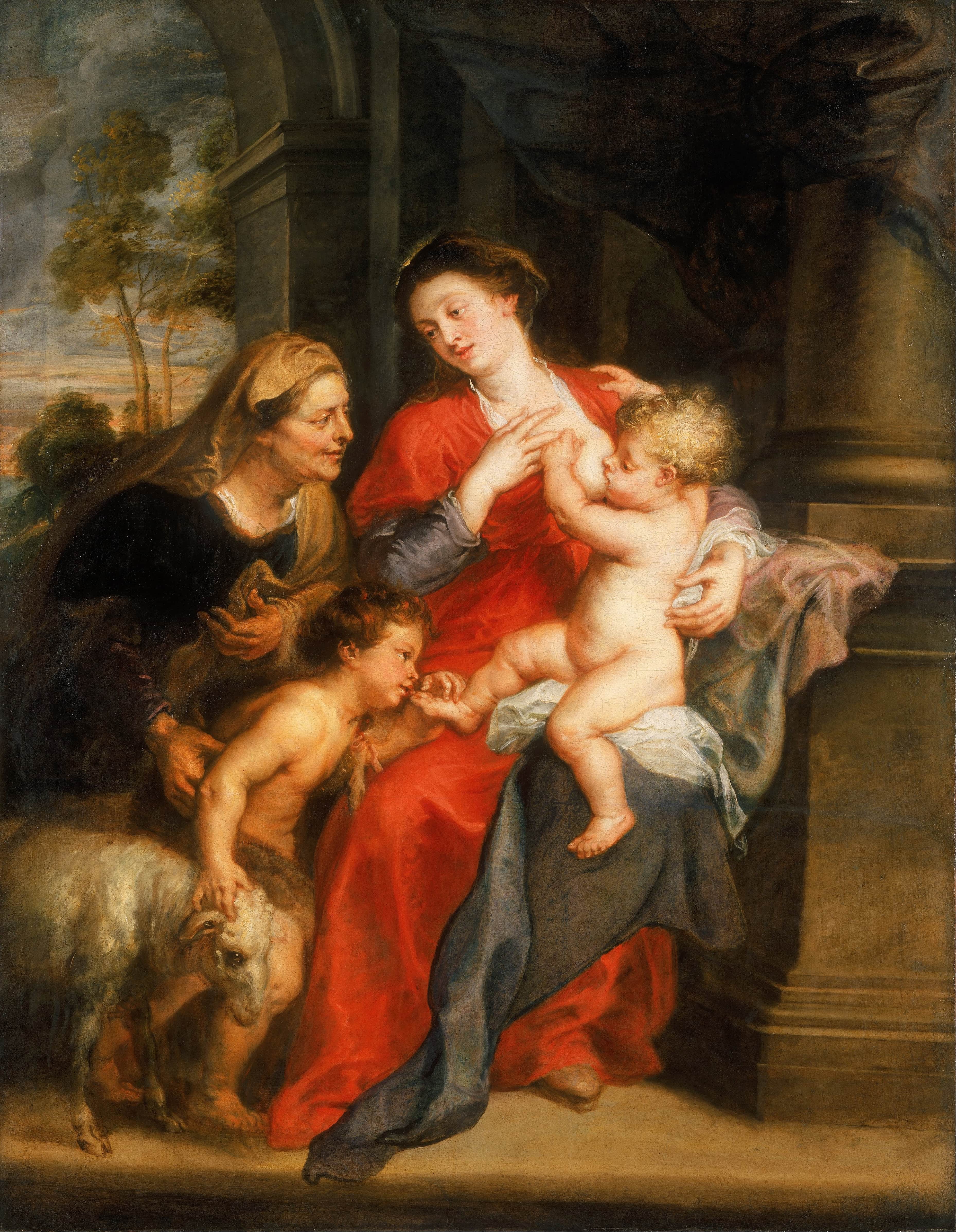 《圣母子与圣。伊丽莎白和施洗者约翰》（The Virgin and Child with Sts. Elizabeth and John the Baptist）｜彼得·保罗·鲁本斯 Peter Paul Rubens｜between 1632 and 1634