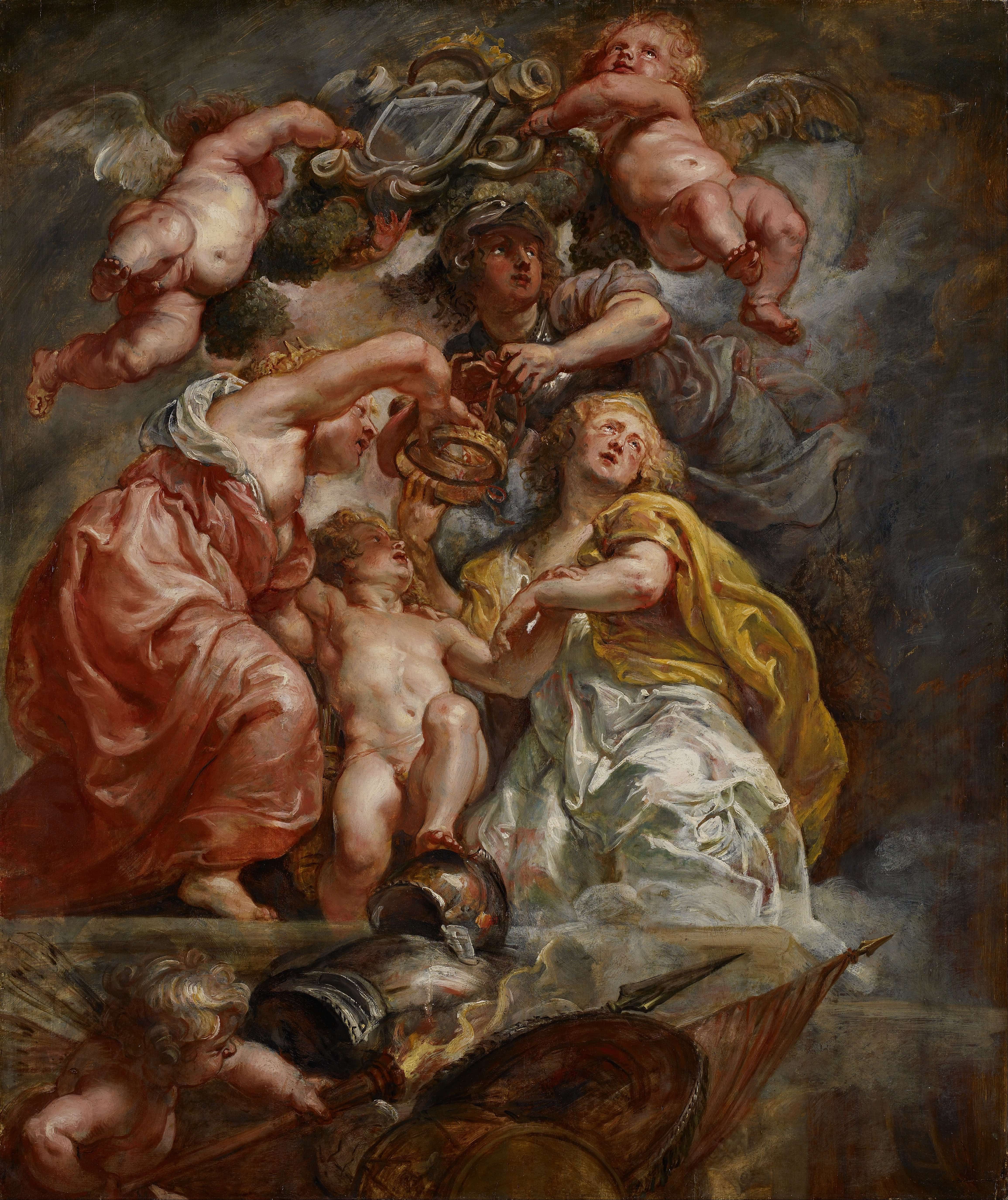 《英格兰和苏格兰联盟（查尔斯一世作为威尔士亲王）》（The Union of England and Scotland (Charles I as the Prince of Wales)）｜彼得·保罗·鲁本斯 Peter Paul Rubens｜1633–34