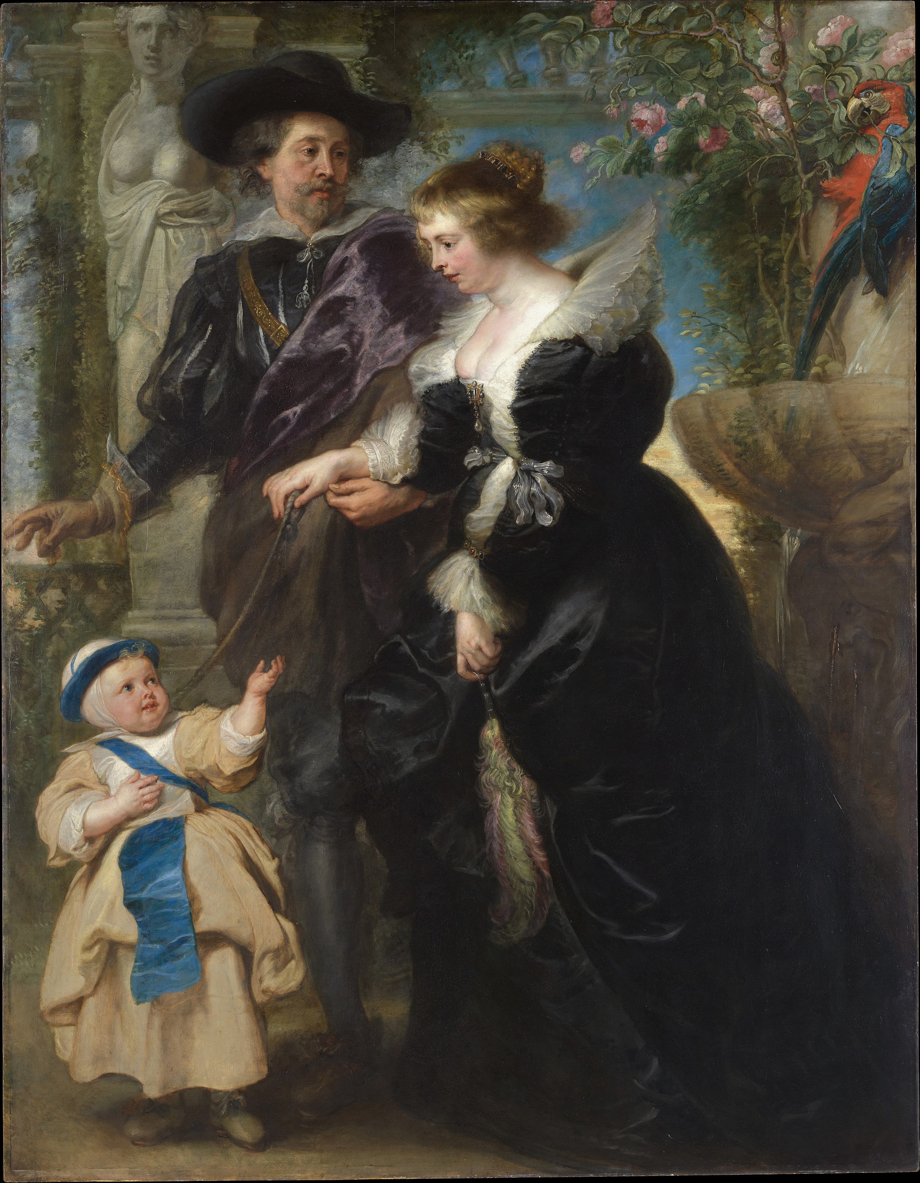 《鲁本斯、他的妻子海伦娜·福尔曼和他们的儿子弗兰斯》（Rubens, His Wife Helena Fourment, and Their Son Frans）｜彼得·保罗·鲁本斯 Peter Paul Rubens｜约1635