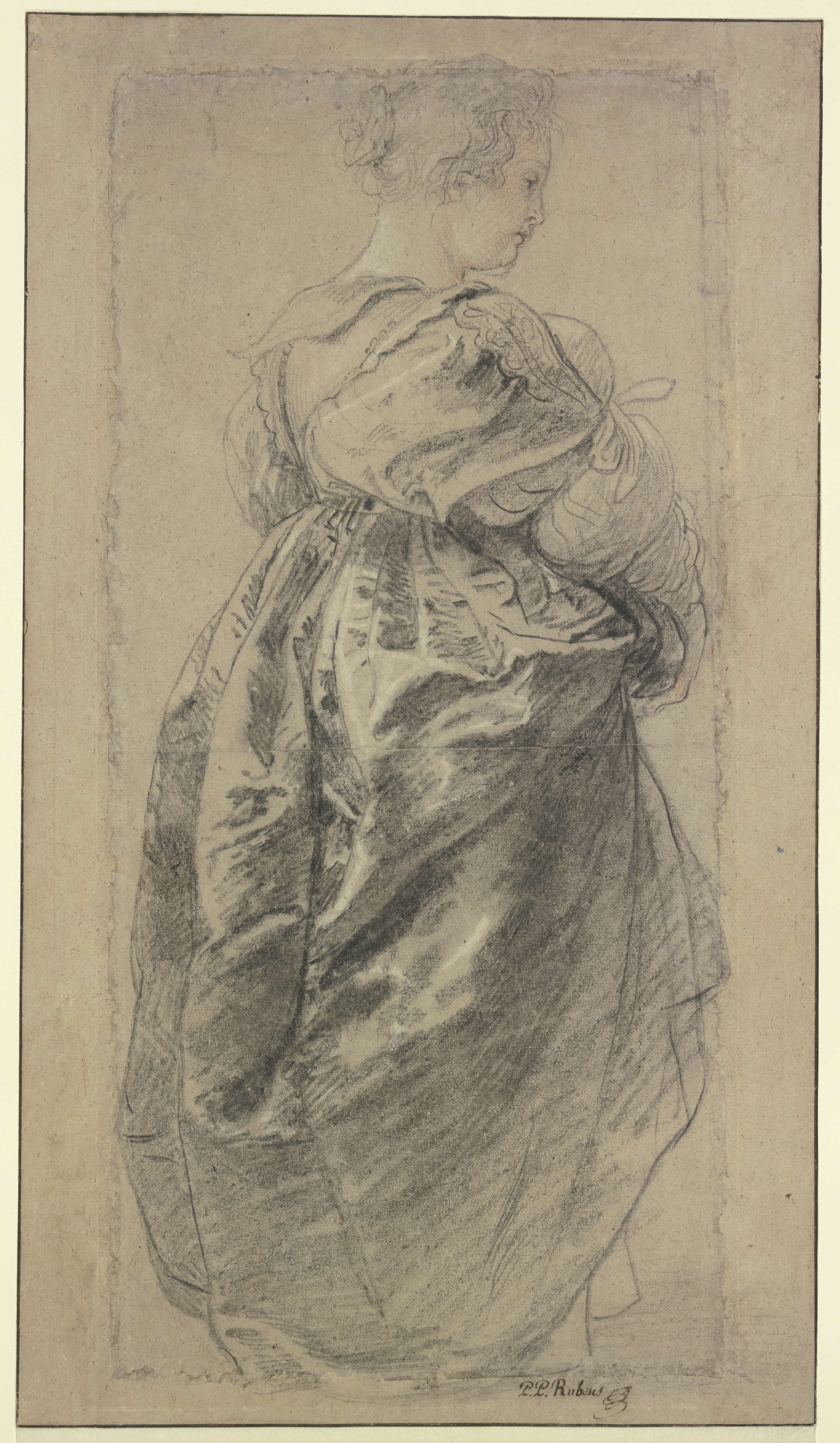 《爱的花园》形象研究；海伦·福尔曼》（Figural Study for the 'Garden of love'; Hélène Fourment）｜彼得·保罗·鲁本斯 Peter Paul Rubens｜不明