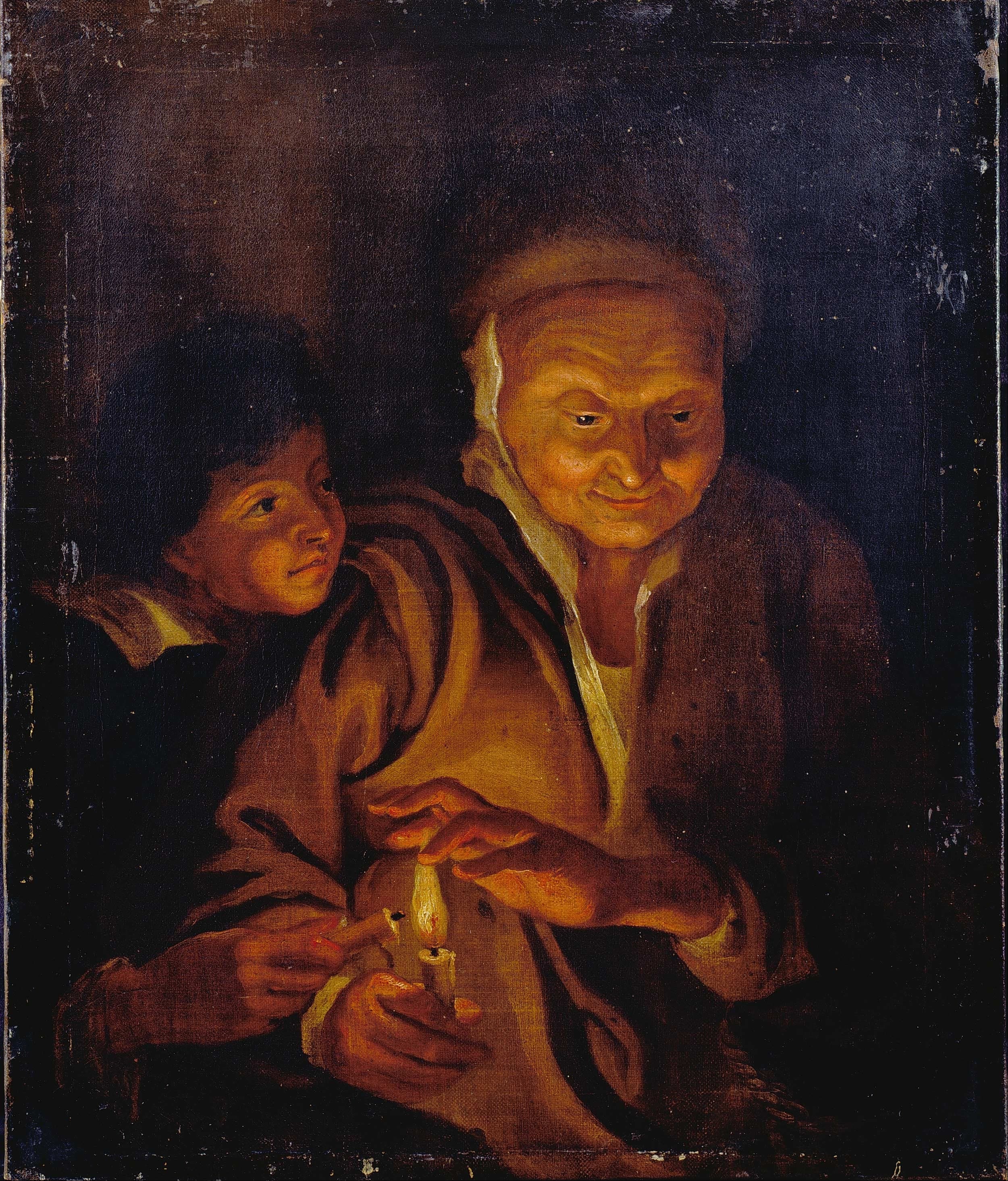 《一个男孩点燃了一位老妇人手中的蜡烛》（A Boy lighting a Candle from one held by an Old Woman）｜彼得·保罗·鲁本斯 Peter Paul Rubens｜不明