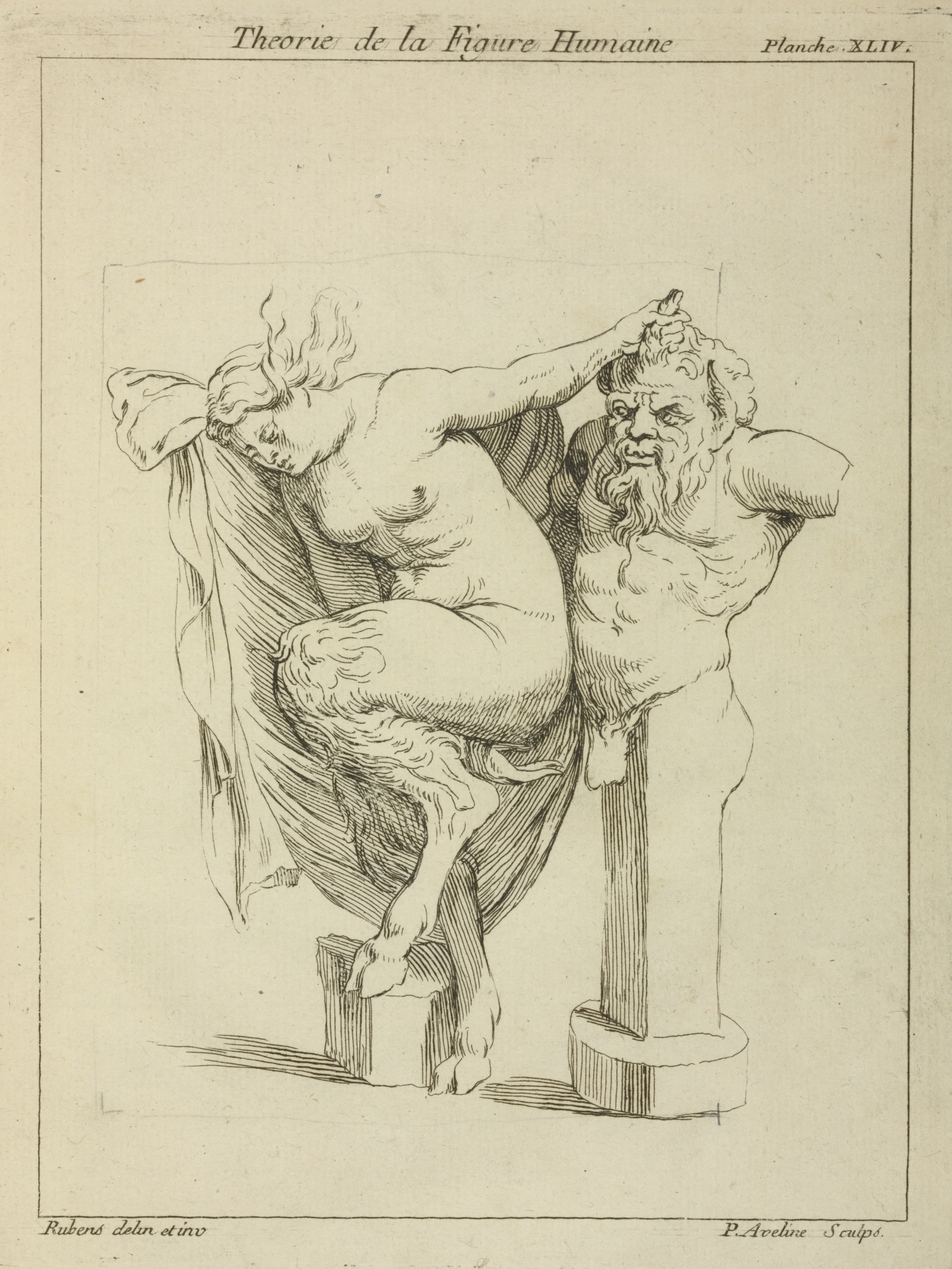 《男性留守者的头部和躯干，以及女性色狼》（Head and torso of male stayr, and a female satyr）｜彼得·保罗·鲁本斯 Peter Paul Rubens｜不明