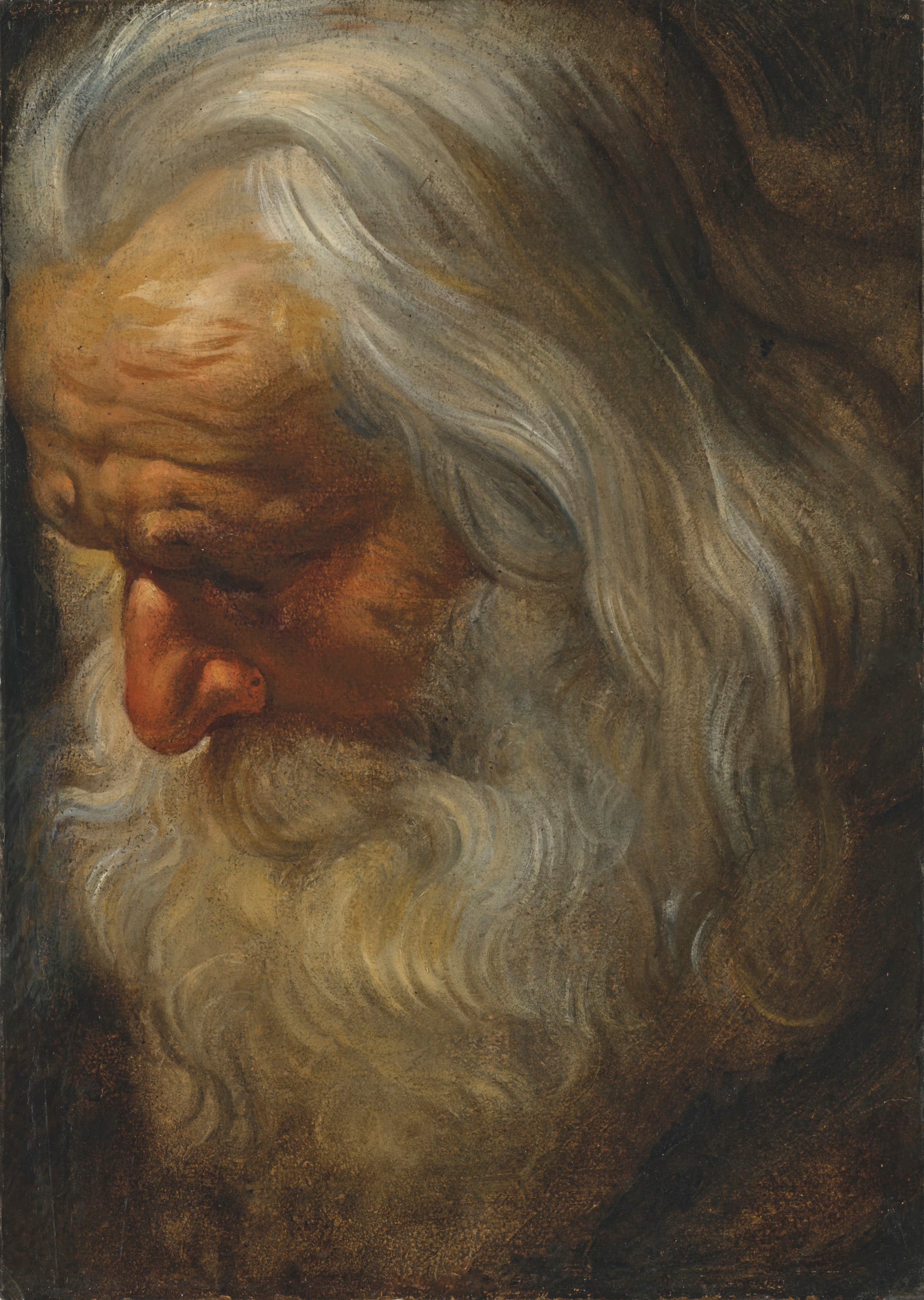 《一个留着胡子的老人的头部研究》（Head study of a bearded old man）｜彼得·保罗·鲁本斯 Peter Paul Rubens｜不明