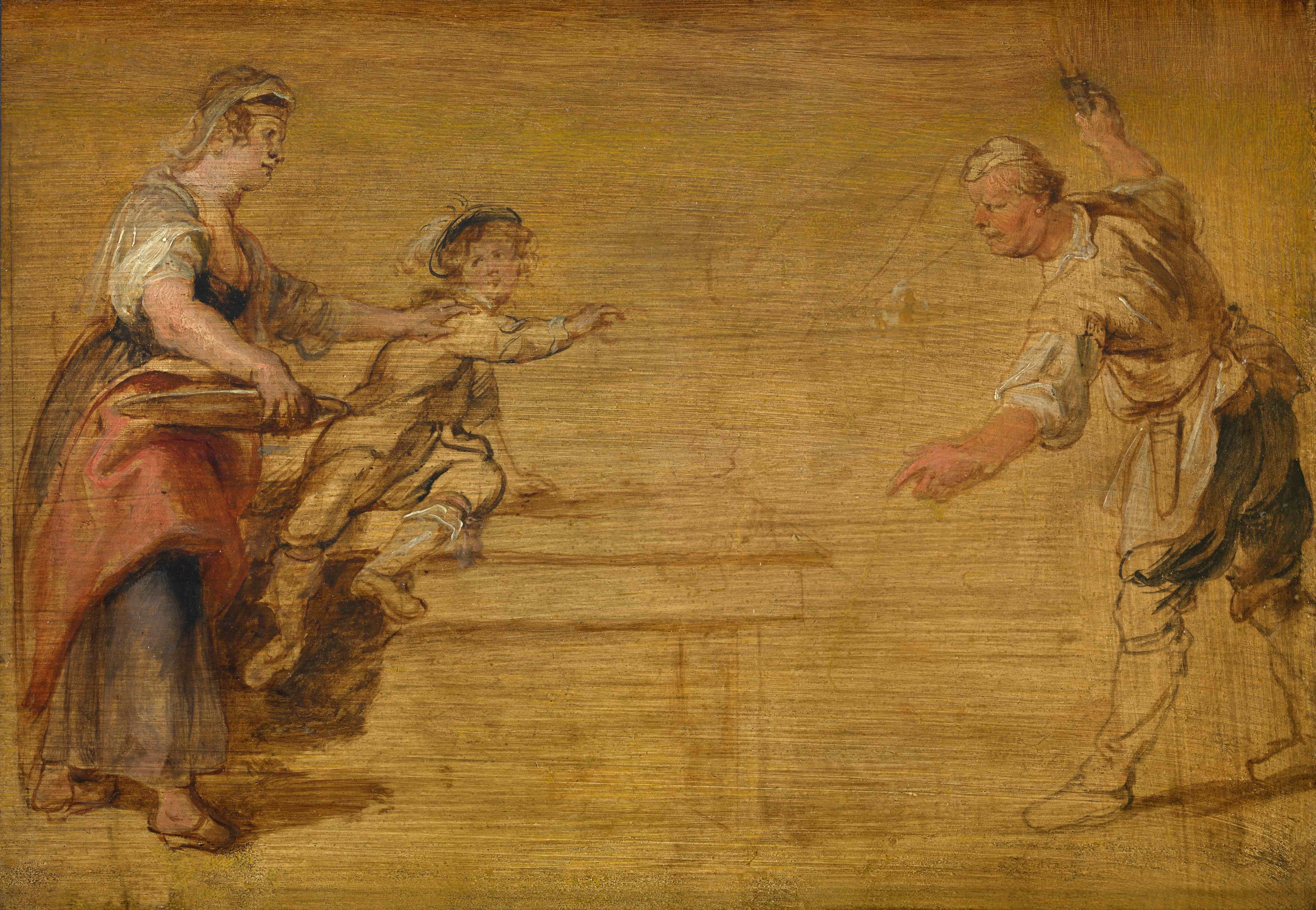 《厨房女佣、屠夫和男孩围坐在桌子旁》（Kitchen Maid, Butcher and Boy around a Table）｜彼得·保罗·鲁本斯 Peter Paul Rubens｜不明