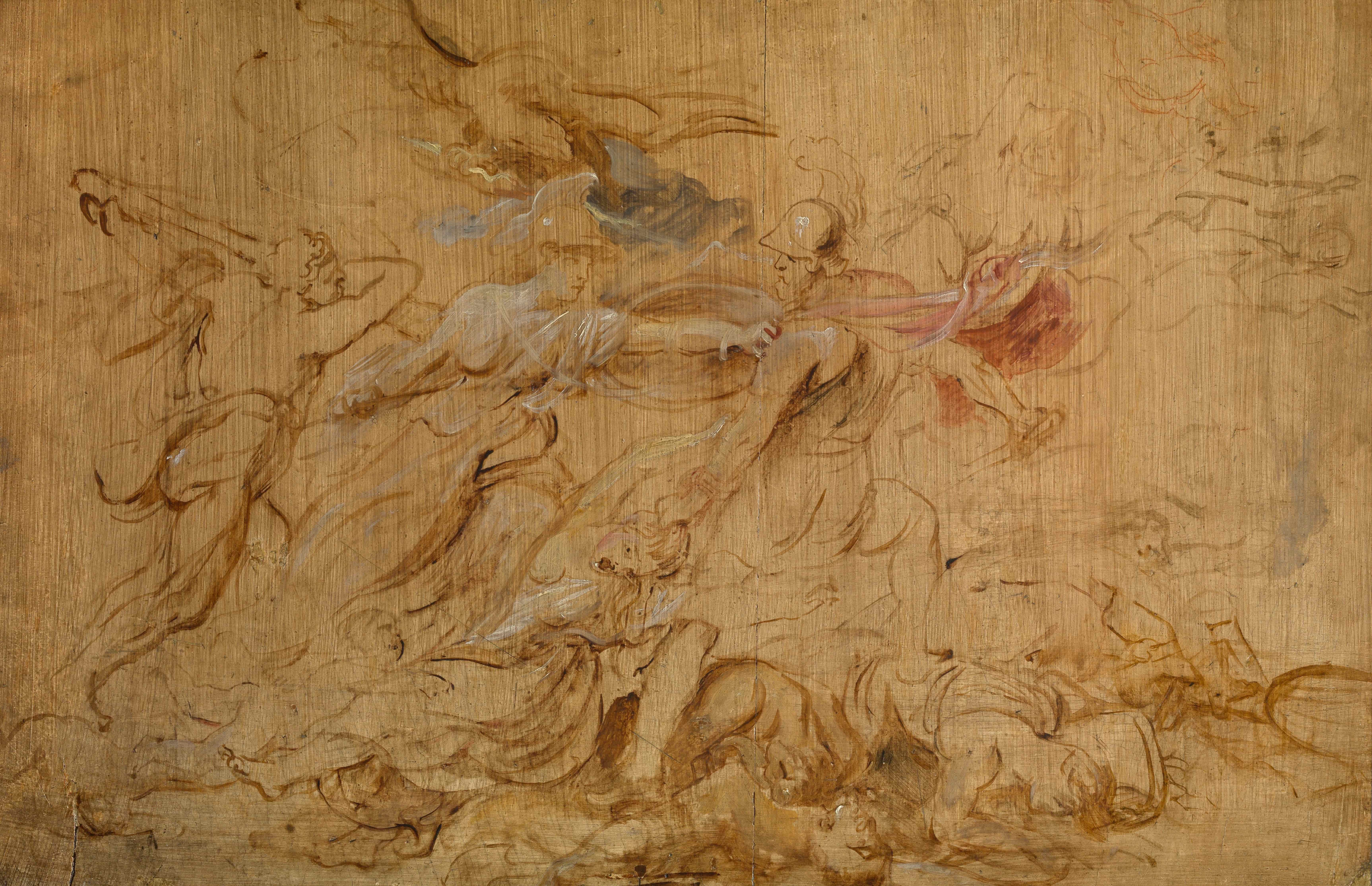 《密涅瓦和赫拉克勒斯抑制火星》（Minerva and Hercules Restraining Mars）｜彼得·保罗·鲁本斯 Peter Paul Rubens｜不明