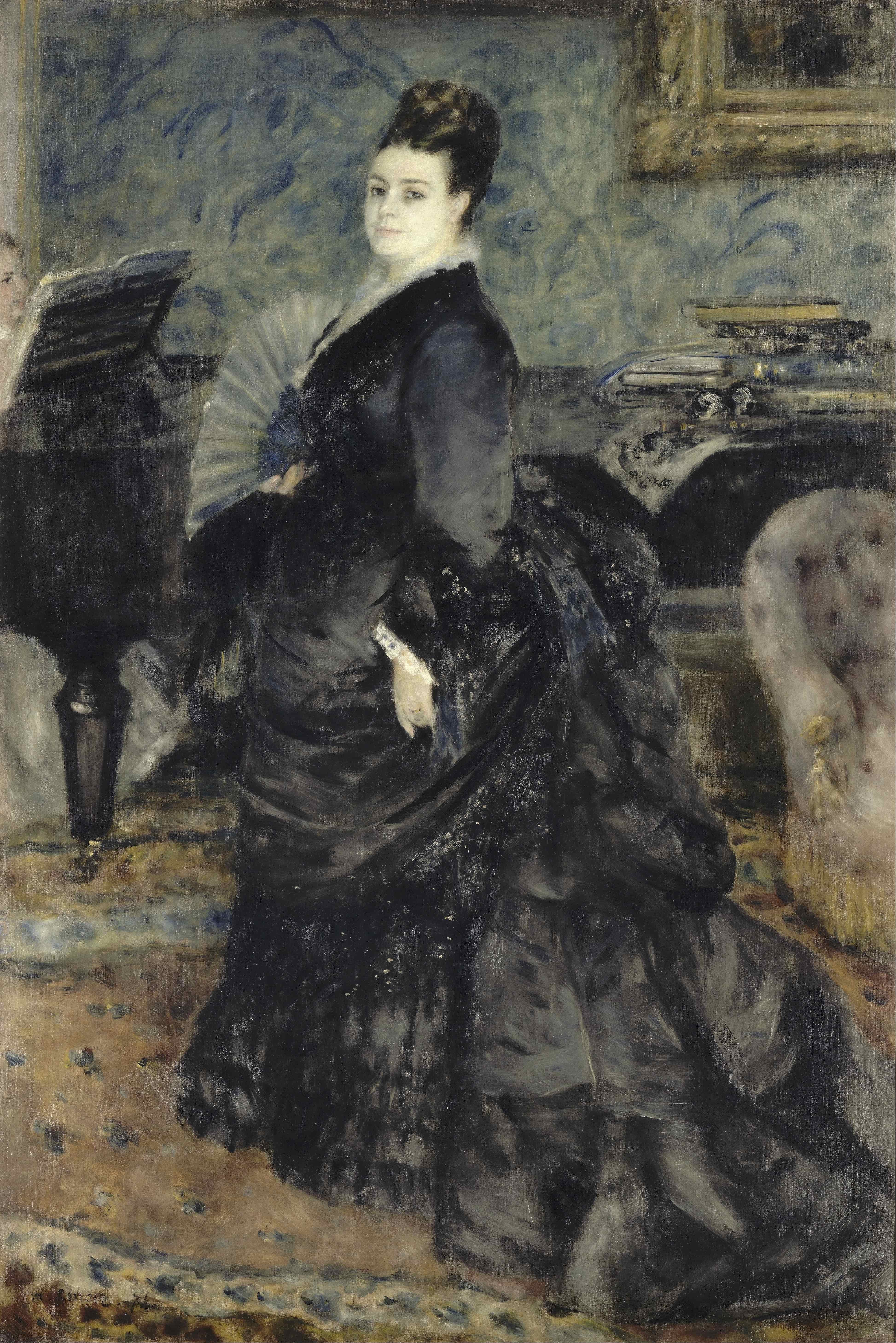 《乔治·哈特曼女士的肖像》（Portrait of a Woman, called of Mme Georges Hartmann）｜皮埃尔-奥古斯特·雷诺阿 Pierre-Auguste Renoir｜1874