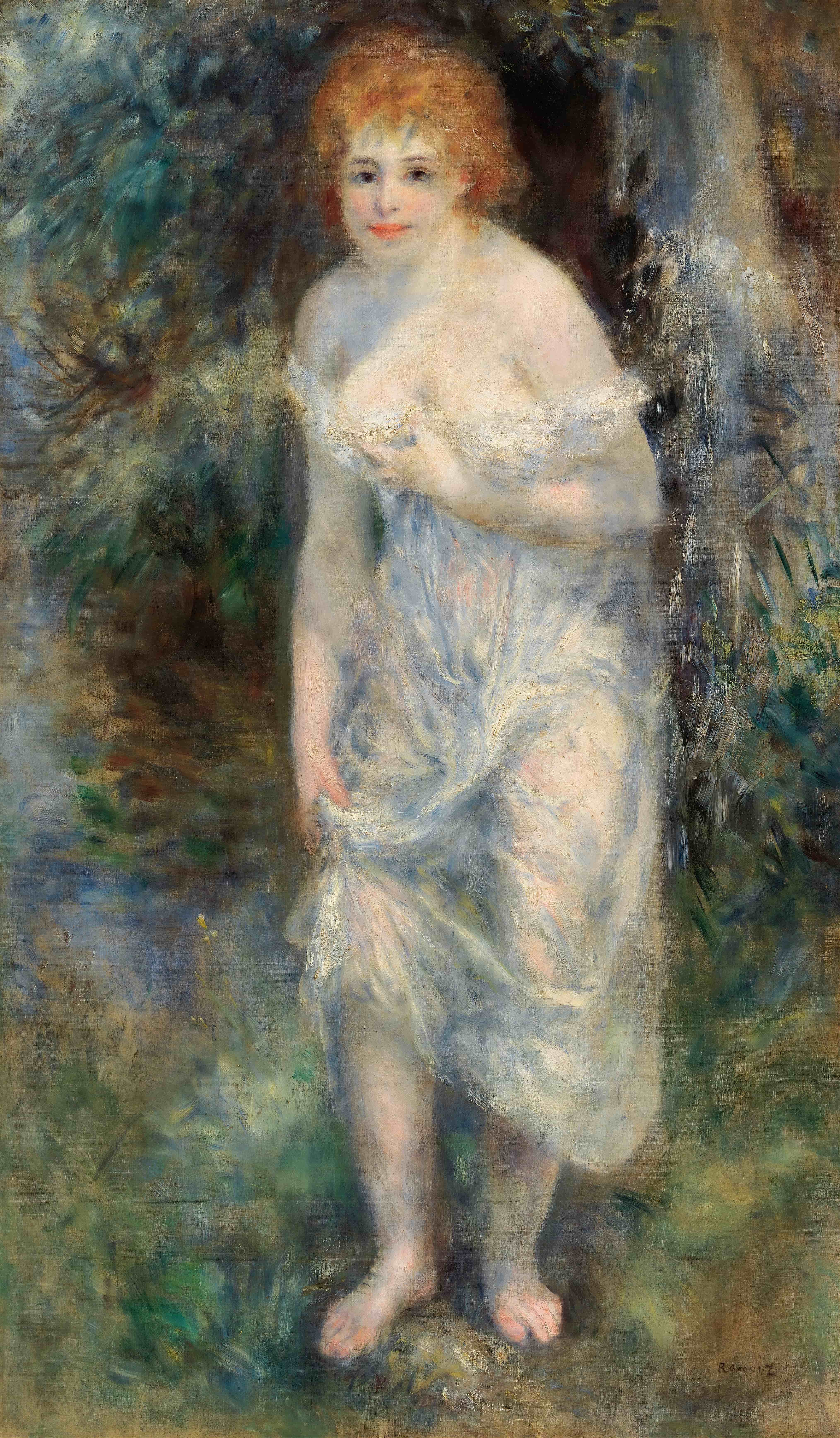 《源头（La Source）》（The Source (La Source)）｜皮埃尔-奥古斯特·雷诺阿 Pierre-Auguste Renoir｜1875