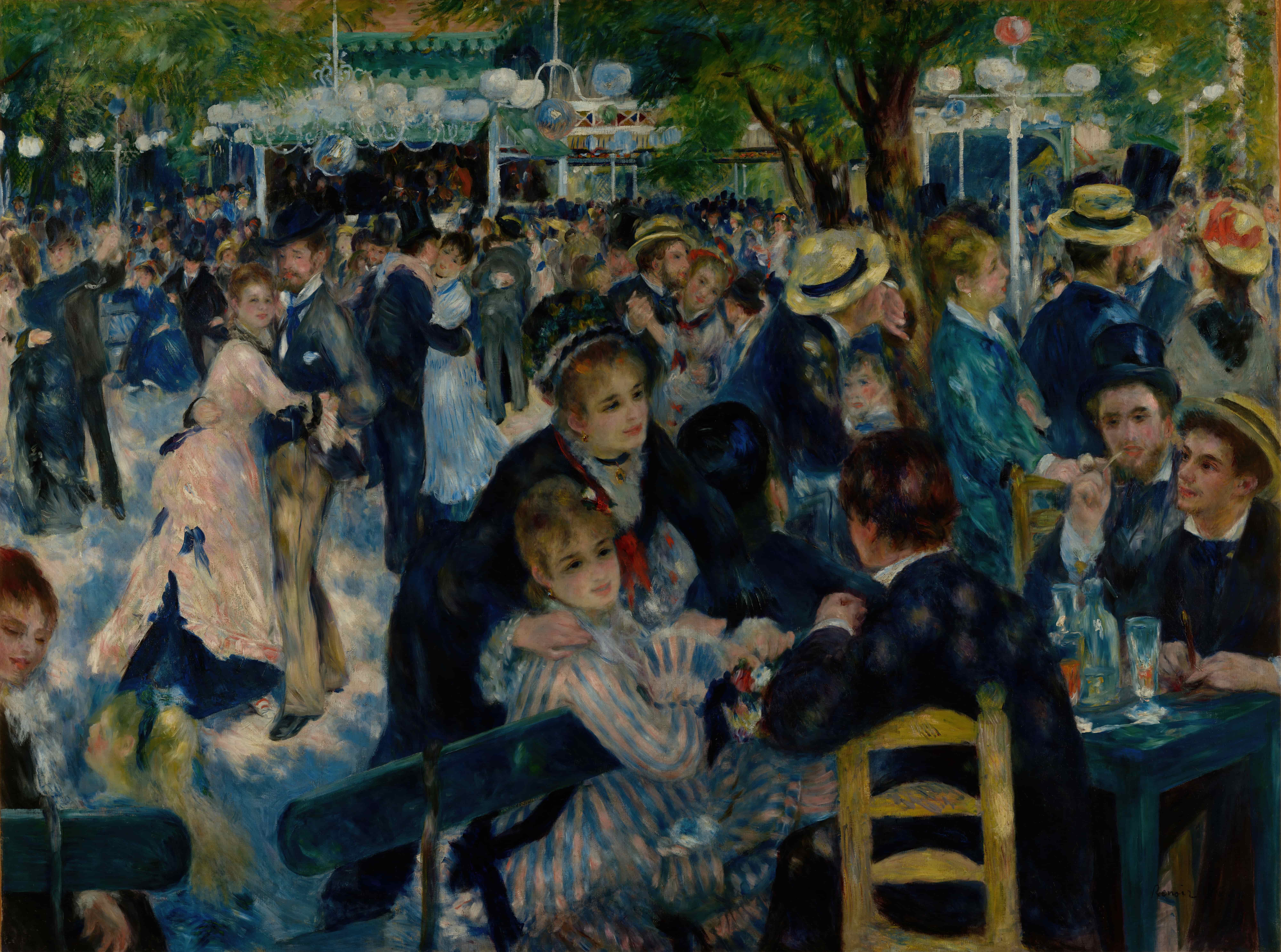 《Le Moulin de la Galette 的舞蹈》（Dance at Le Moulin de la Galette）｜皮埃尔-奥古斯特·雷诺阿 Pierre-Auguste Renoir｜1876