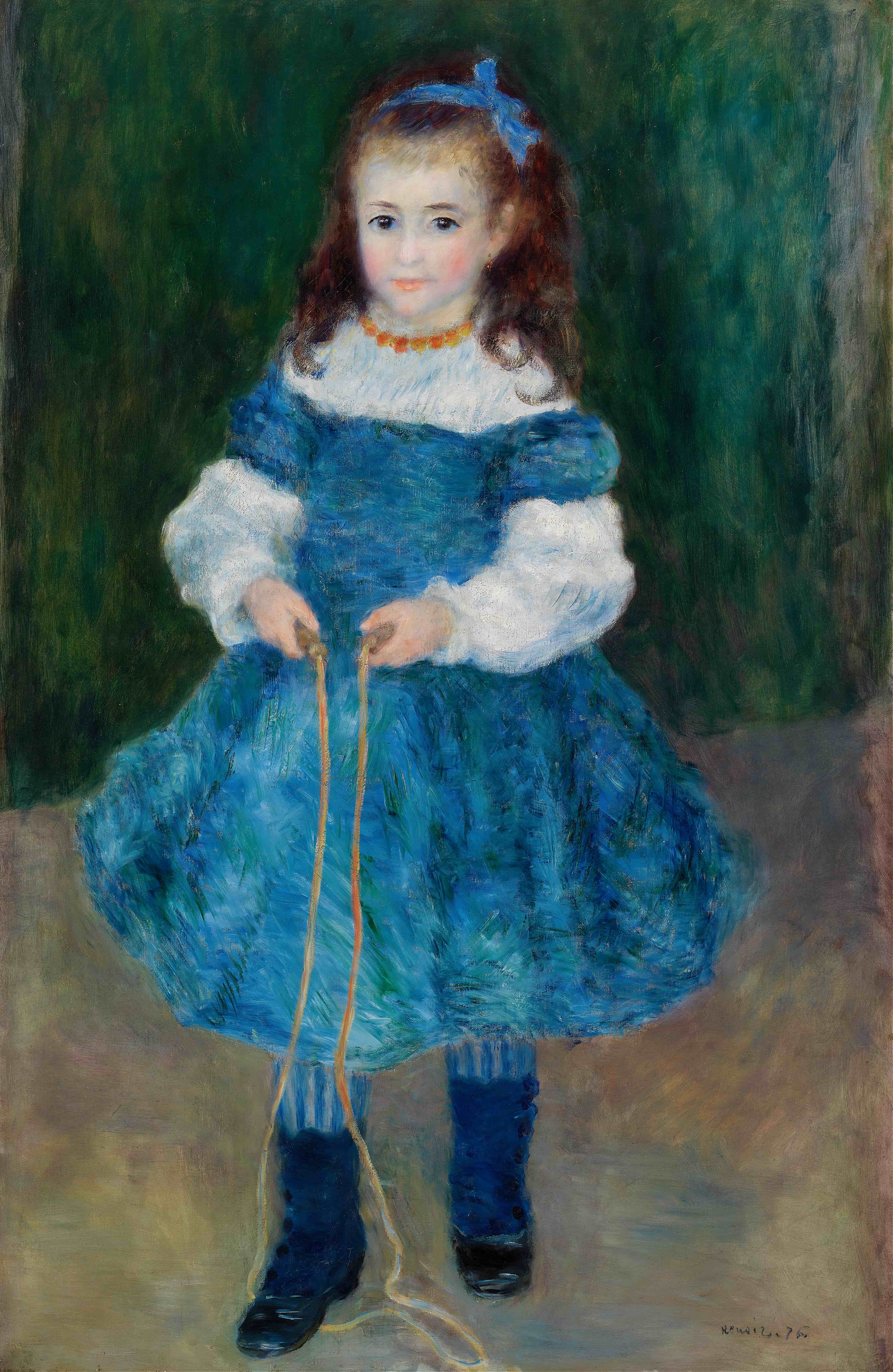 《跳绳的女孩（德尔菲娜·罗格朗的肖像）》（Girl with a Jump Rope (Portrait of Delphine Legrand)）｜皮埃尔-奥古斯特·雷诺阿 Pierre-Auguste Renoir｜1876