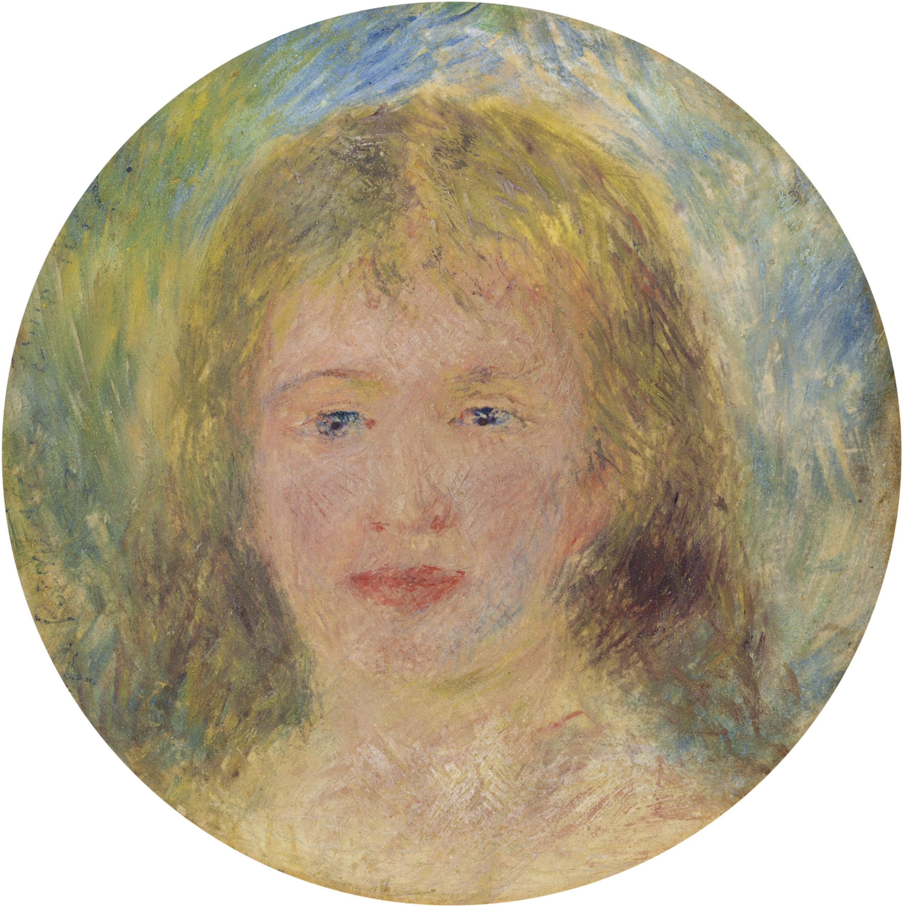 《女人的头，珍妮·萨玛丽》（Head of a woman, Jeanne Samary）｜皮埃尔-奥古斯特·雷诺阿 Pierre-Auguste Renoir｜1877