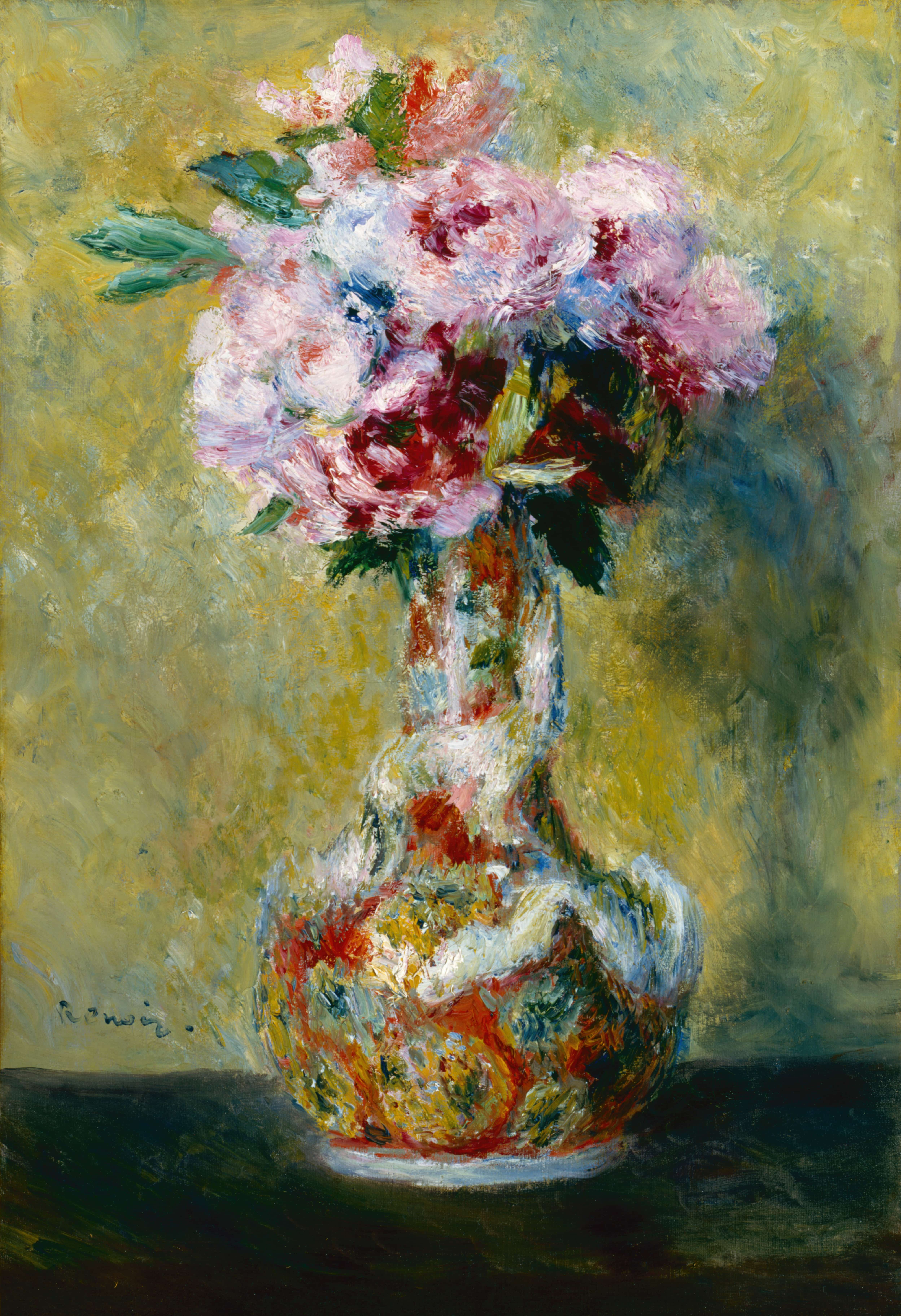 《花瓶里的花束》（Bouquet in a Vase）｜皮埃尔-奥古斯特·雷诺阿 Pierre-Auguste Renoir｜1878