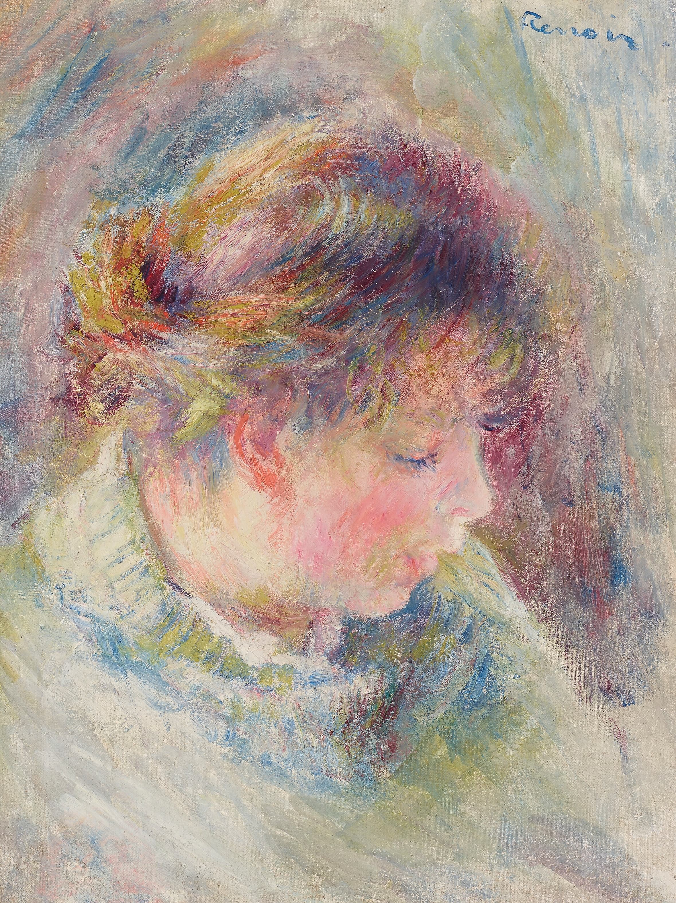 《Head of a girl》｜皮埃尔-奥古斯特·雷诺阿 Pierre-Auguste Renoir｜1878