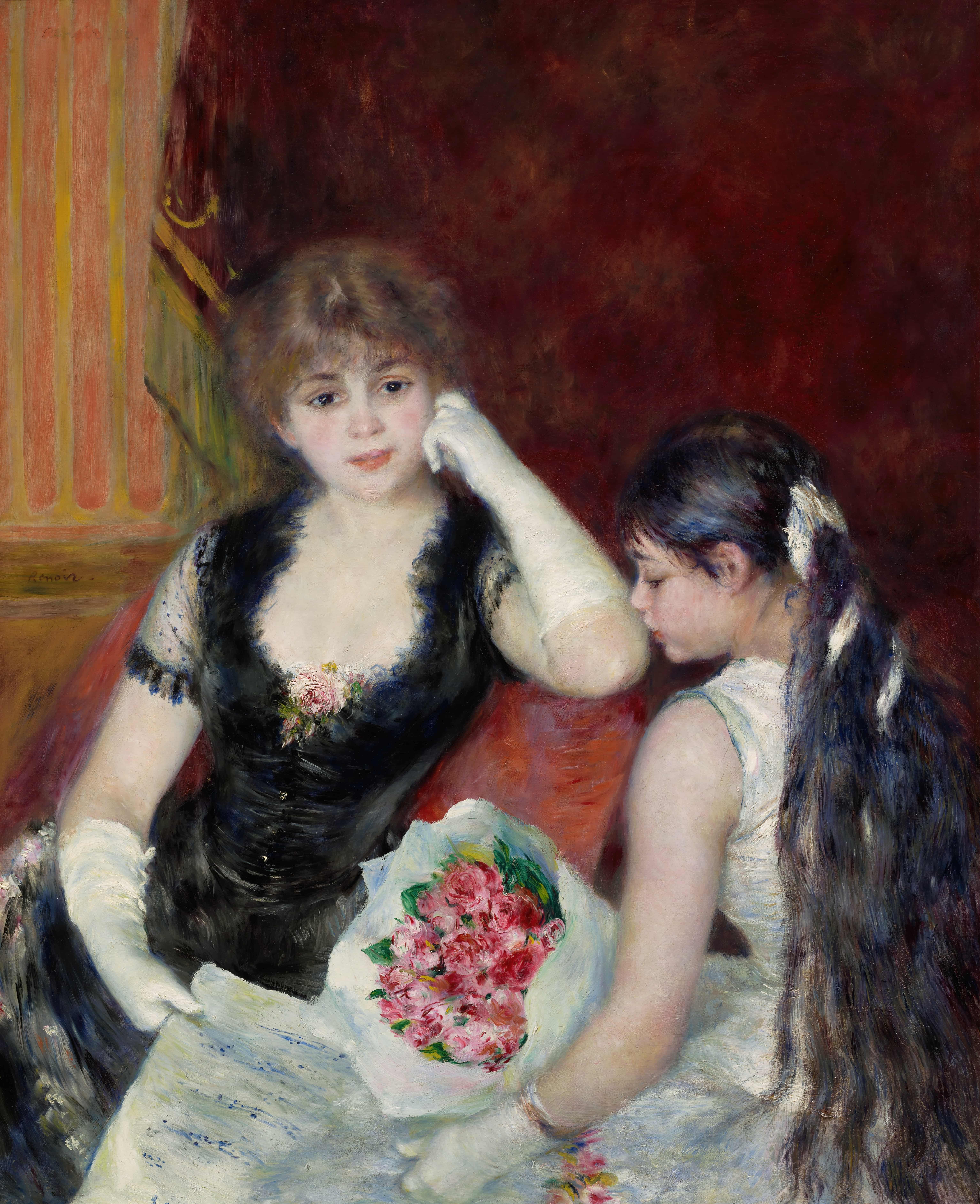 《剧院的包厢（音乐会时）》（A box at the theater (At the concert)）｜皮埃尔-奥古斯特·雷诺阿 Pierre-Auguste Renoir｜1880