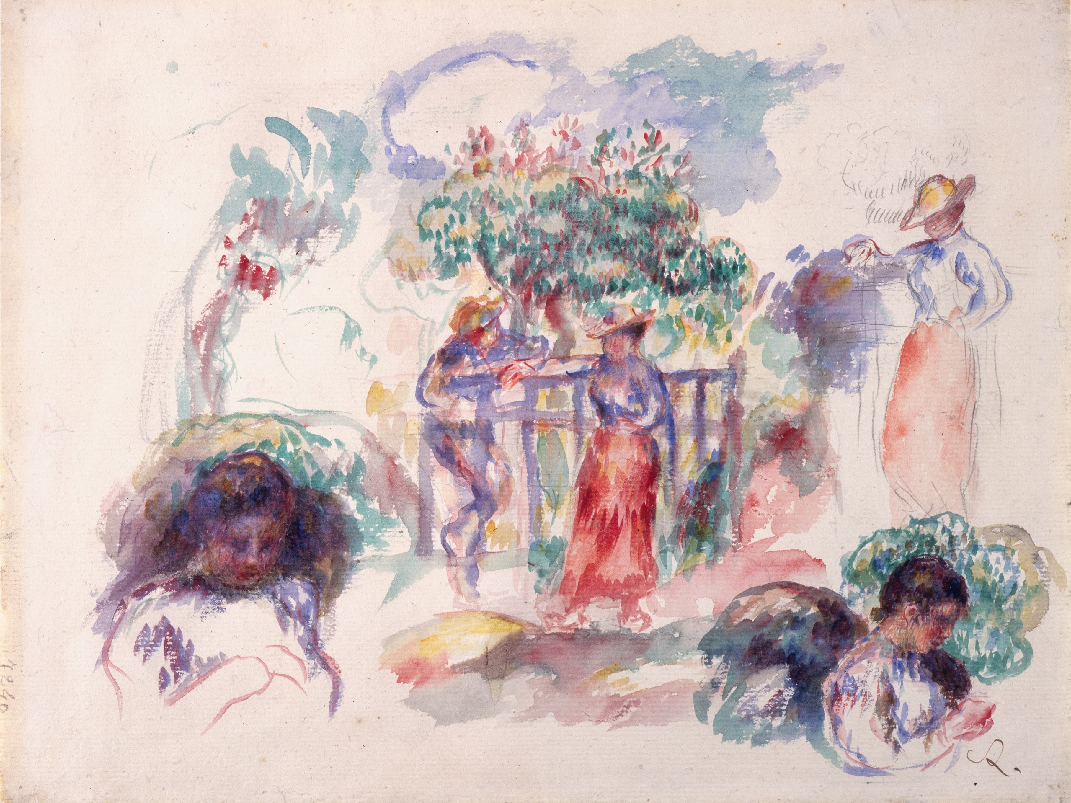 《树下的人物》（Figures under a Tree）｜皮埃尔-奥古斯特·雷诺阿 Pierre-Auguste Renoir｜1880–82