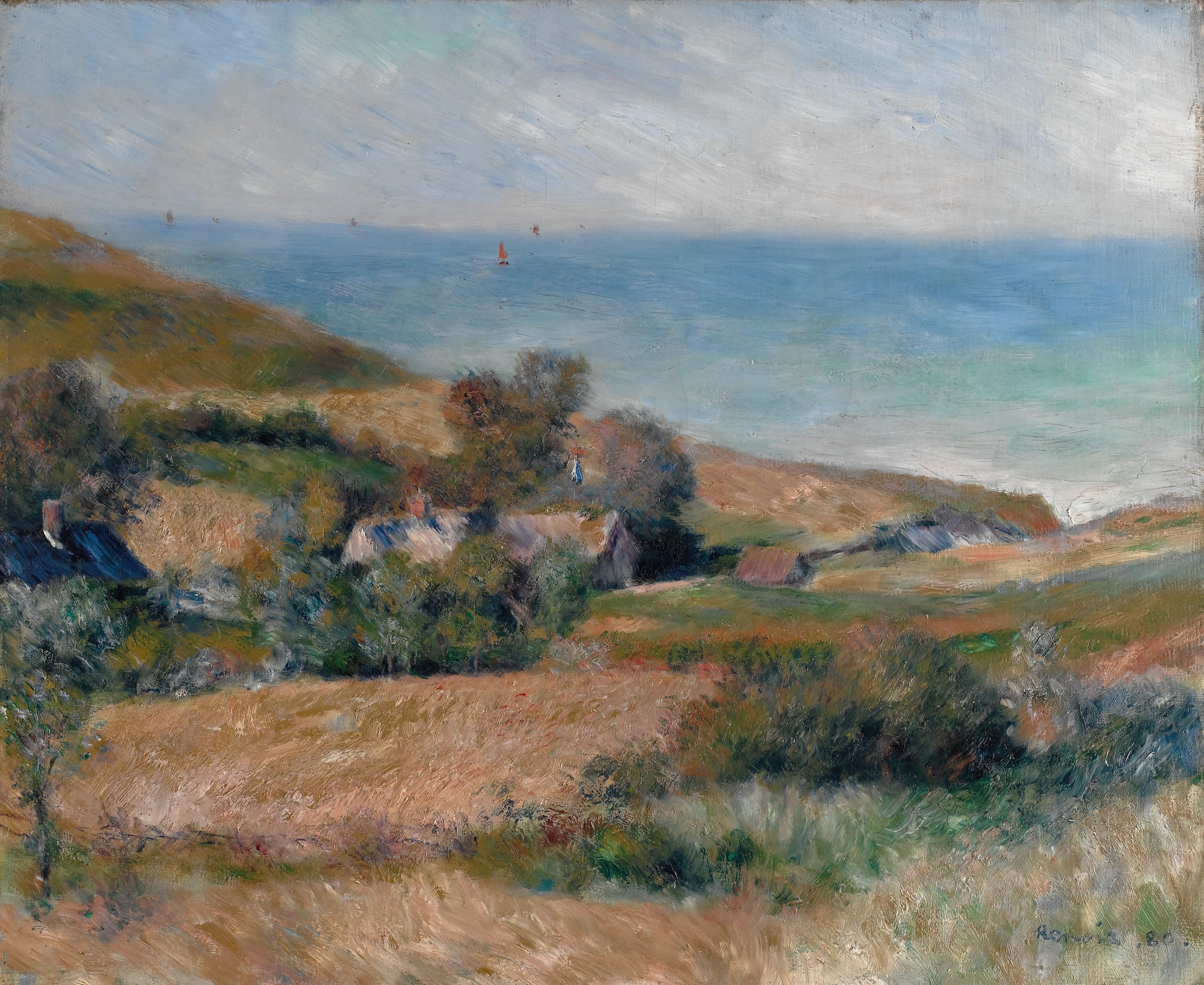 《诺曼底 Wargemont 附近的海岸景观》（View of the Seacoast near Wargemont in Normandy）｜皮埃尔-奥古斯特·雷诺阿 Pierre-Auguste Renoir｜1880