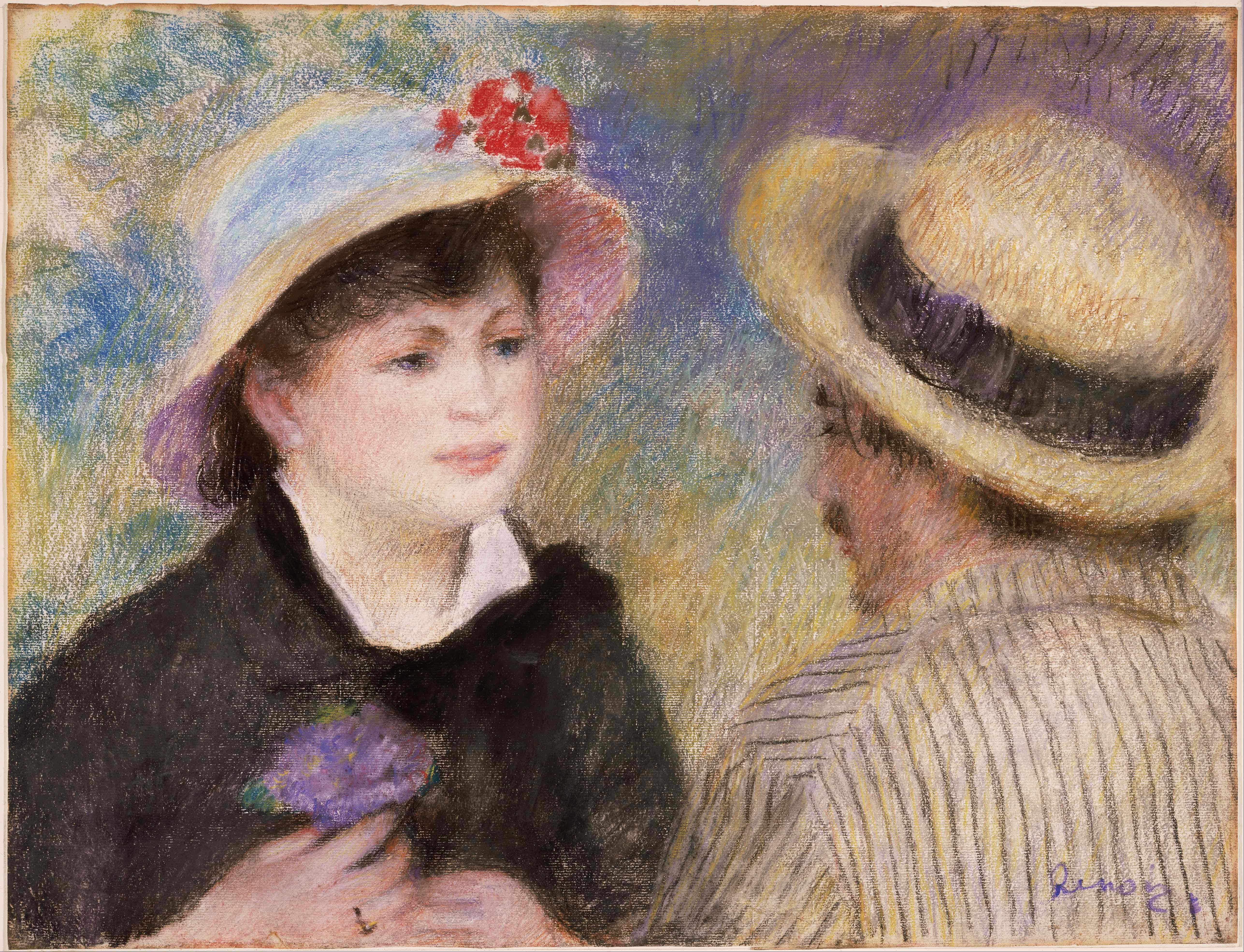 《划船情侣（据说是艾琳·查里戈和雷诺阿）》（Boating Couple (said to be Aline Charigot and Renoir)）｜皮埃尔-奥古斯特·雷诺阿 Pierre-Auguste Renoir｜1881
