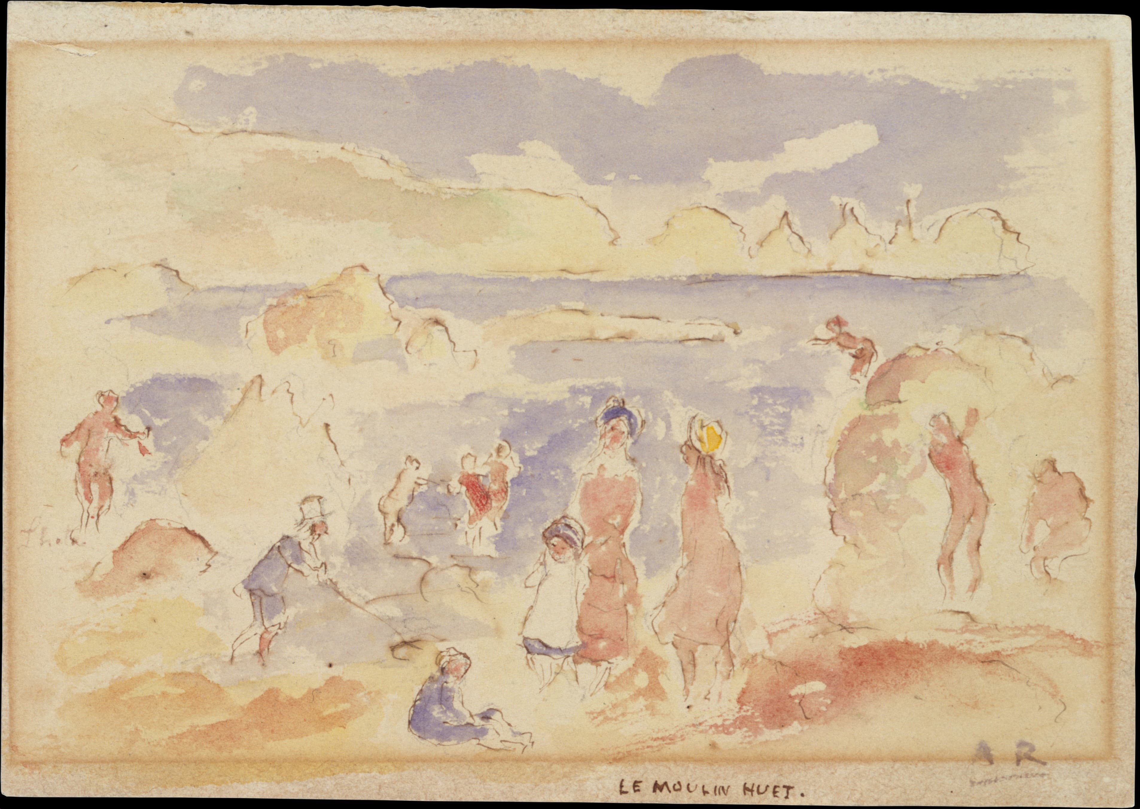 《海滩场景》（Beach Scene）｜皮埃尔-奥古斯特·雷诺阿 Pierre-Auguste Renoir｜1883