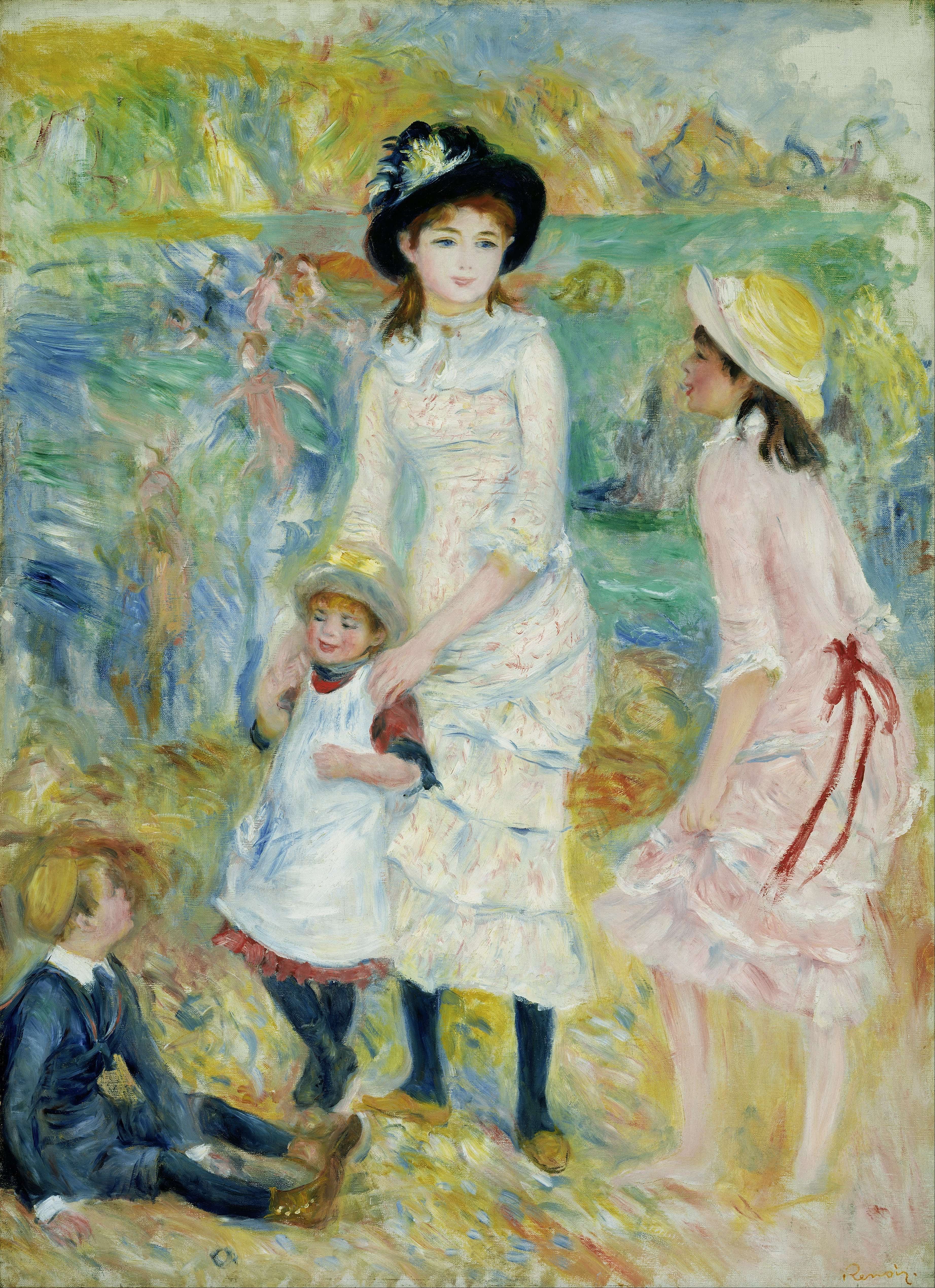 《根西岛海边的孩子们》（Children on the Seashore, Guernsey）｜皮埃尔-奥古斯特·雷诺阿 Pierre-Auguste Renoir｜约 1883