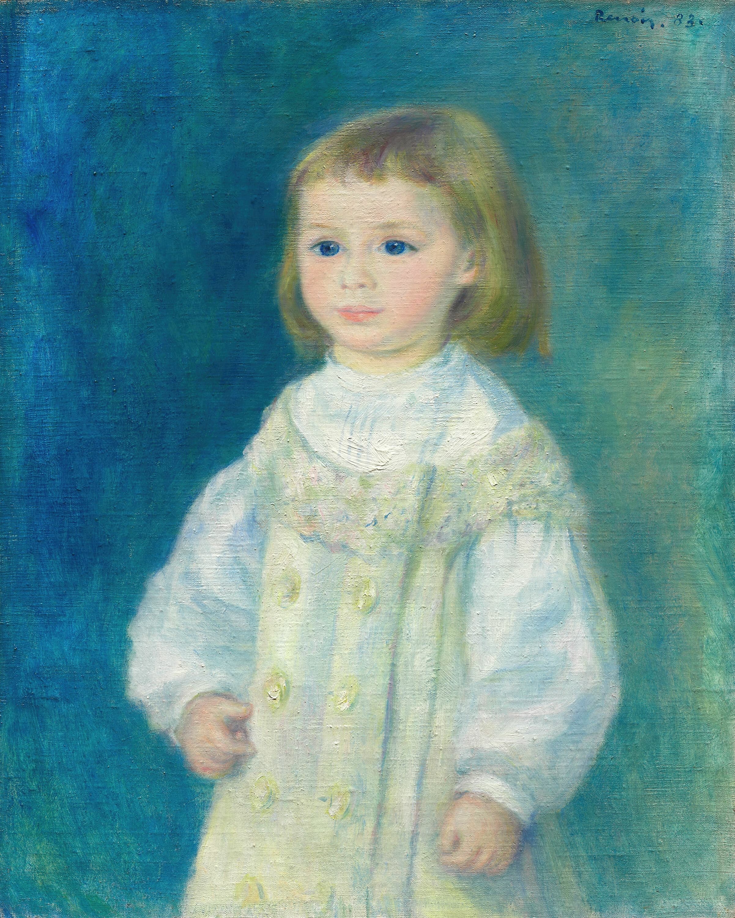 《露西·贝拉德（白衣之子）》（Lucie Berard (Child in White)）｜皮埃尔-奥古斯特·雷诺阿 Pierre-Auguste Renoir｜1883