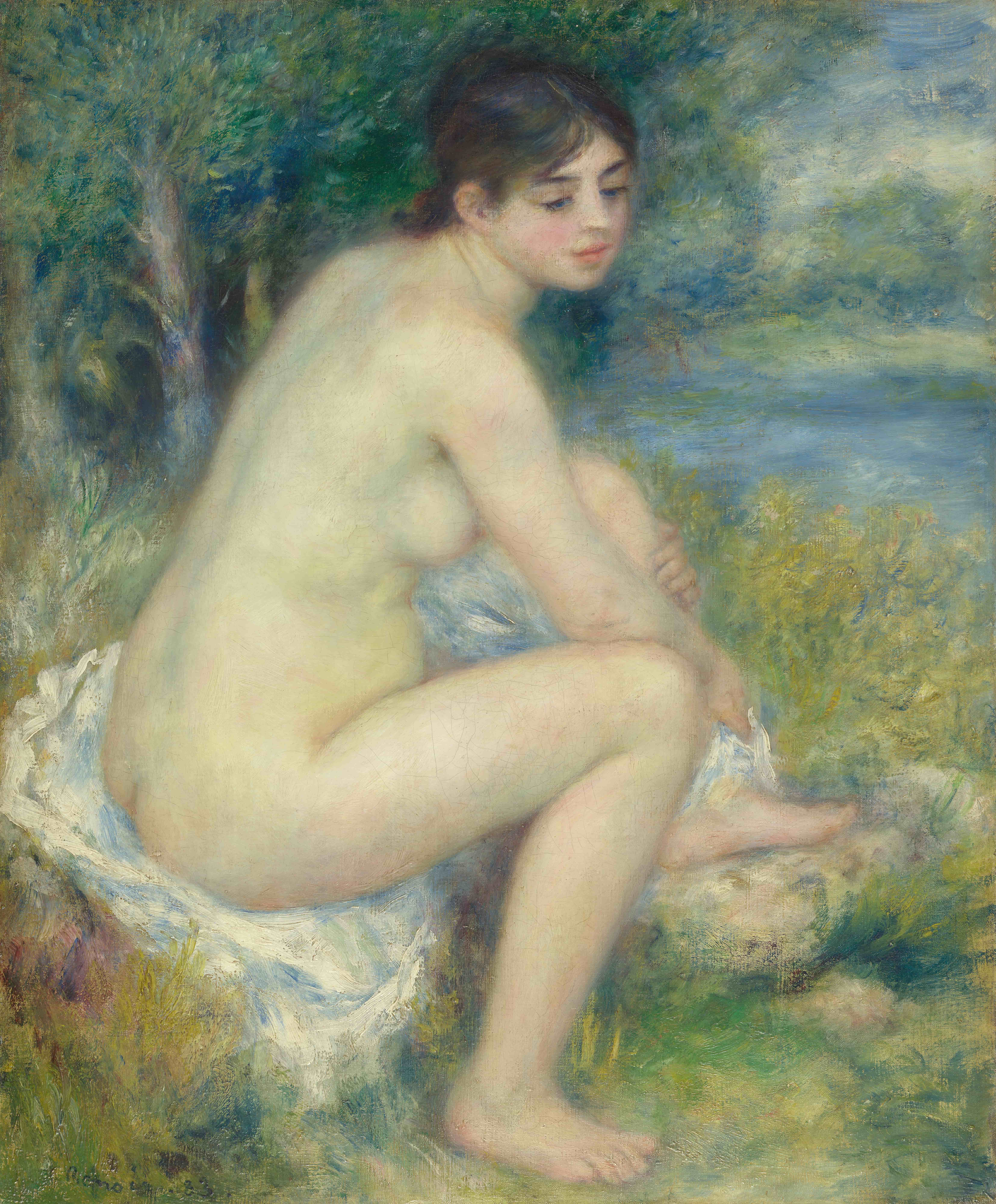 《风景中的裸体女人》（Naked Woman in a Landscape）｜皮埃尔-奥古斯特·雷诺阿 Pierre-Auguste Renoir｜1883