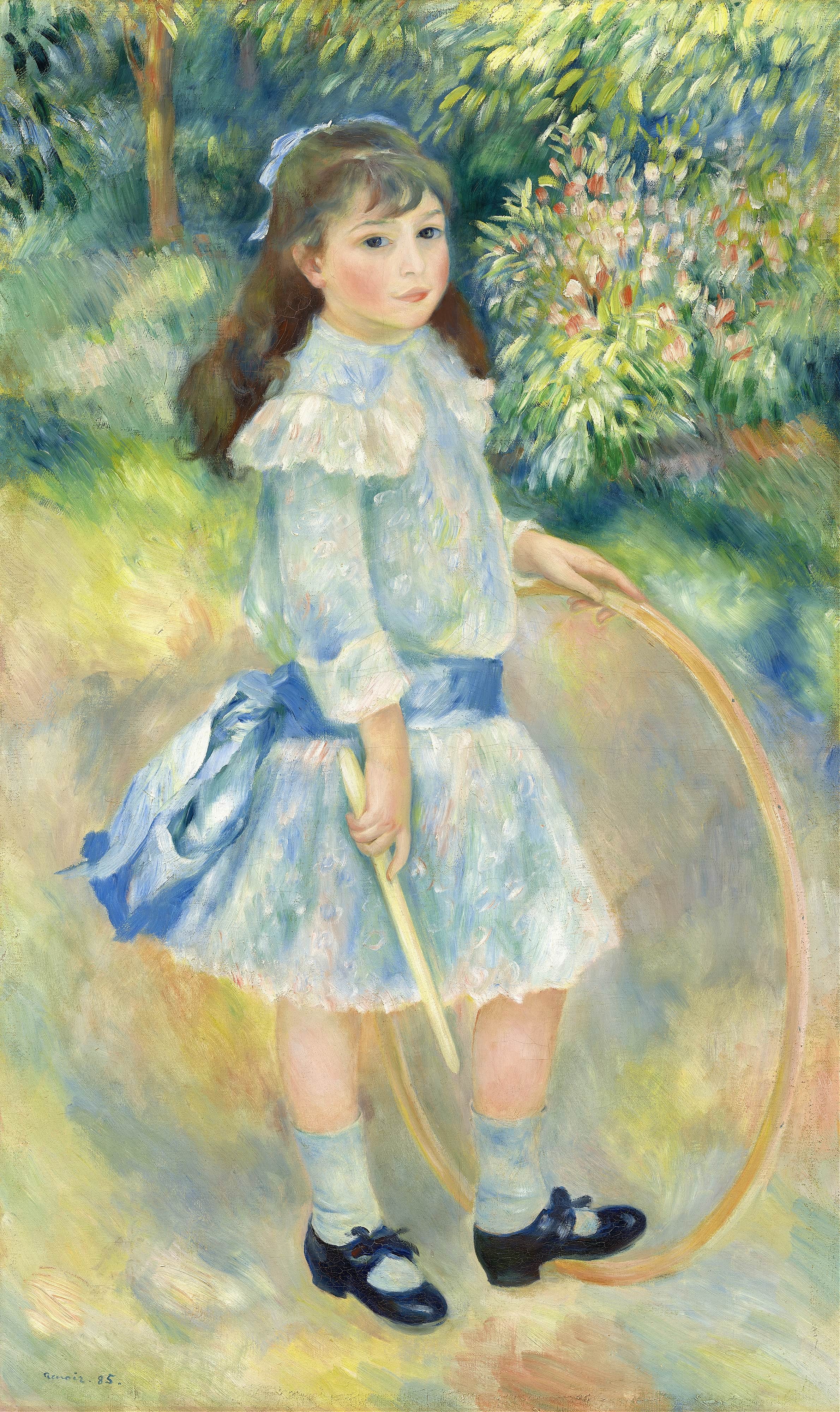 《带箍的女孩》（Girl with a Hoop）｜皮埃尔-奥古斯特·雷诺阿 Pierre-Auguste Renoir｜1885
