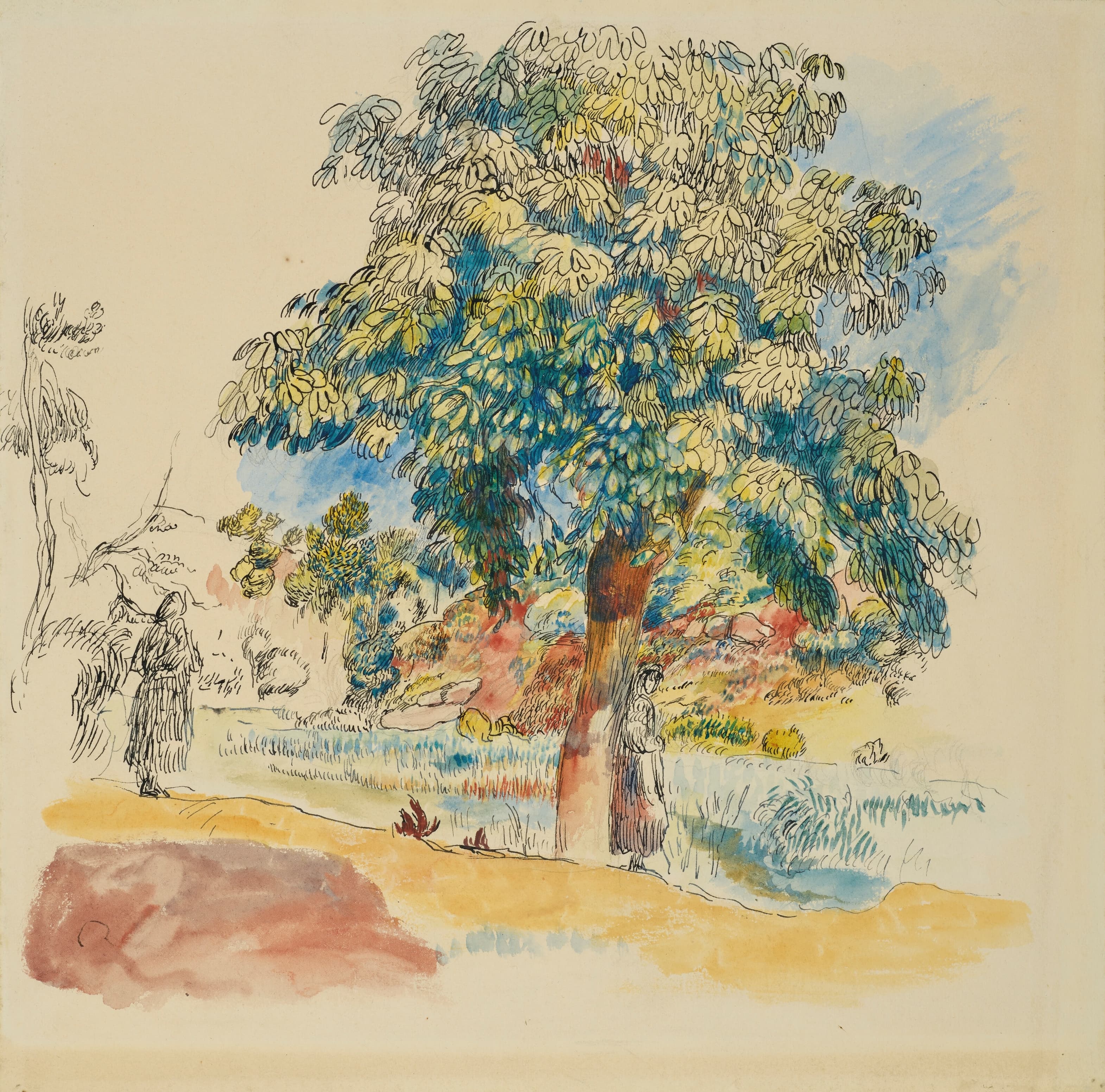 《迷笛风景》（Midi Landscape）｜皮埃尔-奥古斯特·雷诺阿 Pierre-Auguste Renoir｜1885–1886