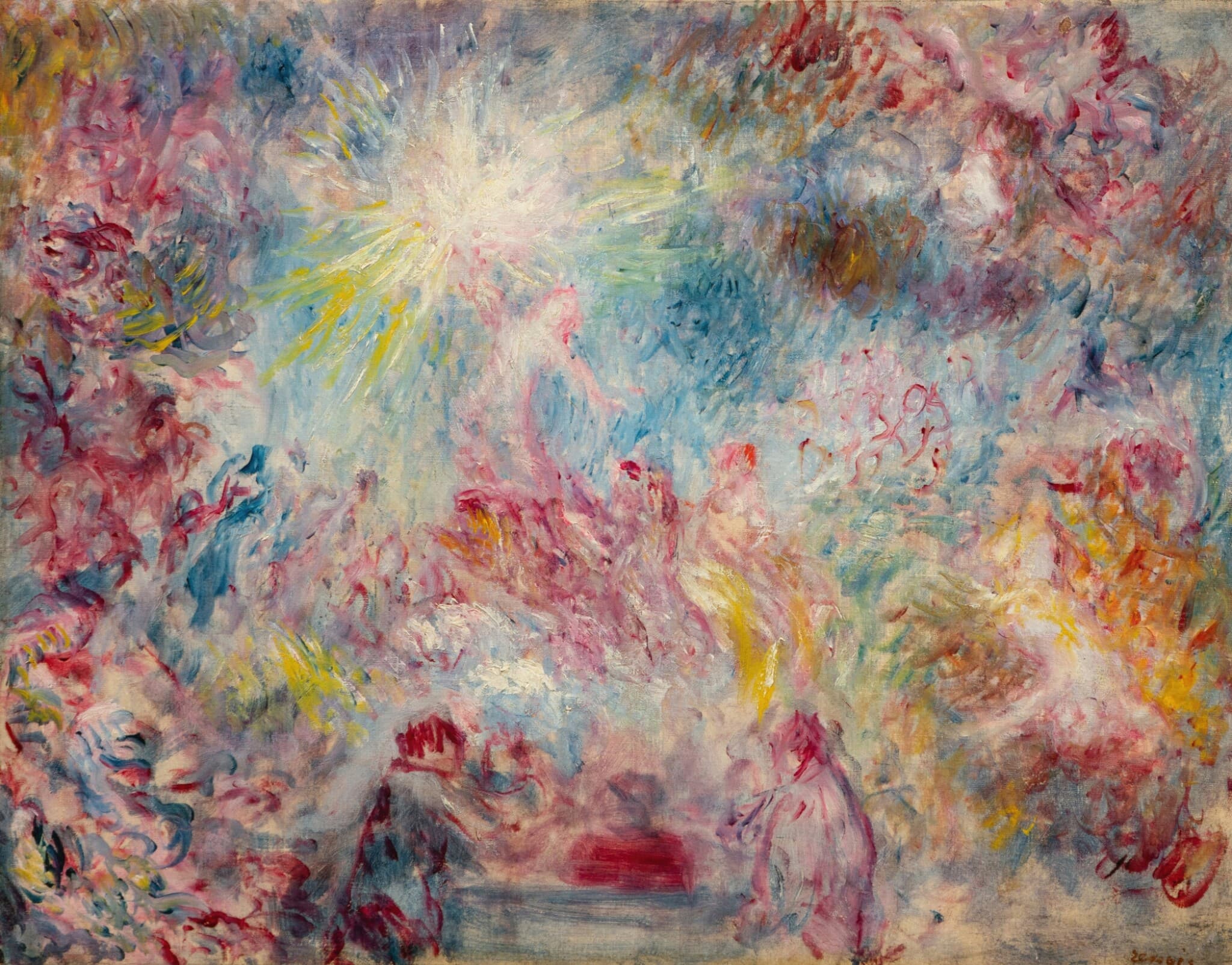 《粉红寓言》（Pink allegory）｜皮埃尔-奥古斯特·雷诺阿 Pierre-Auguste Renoir｜约 1885