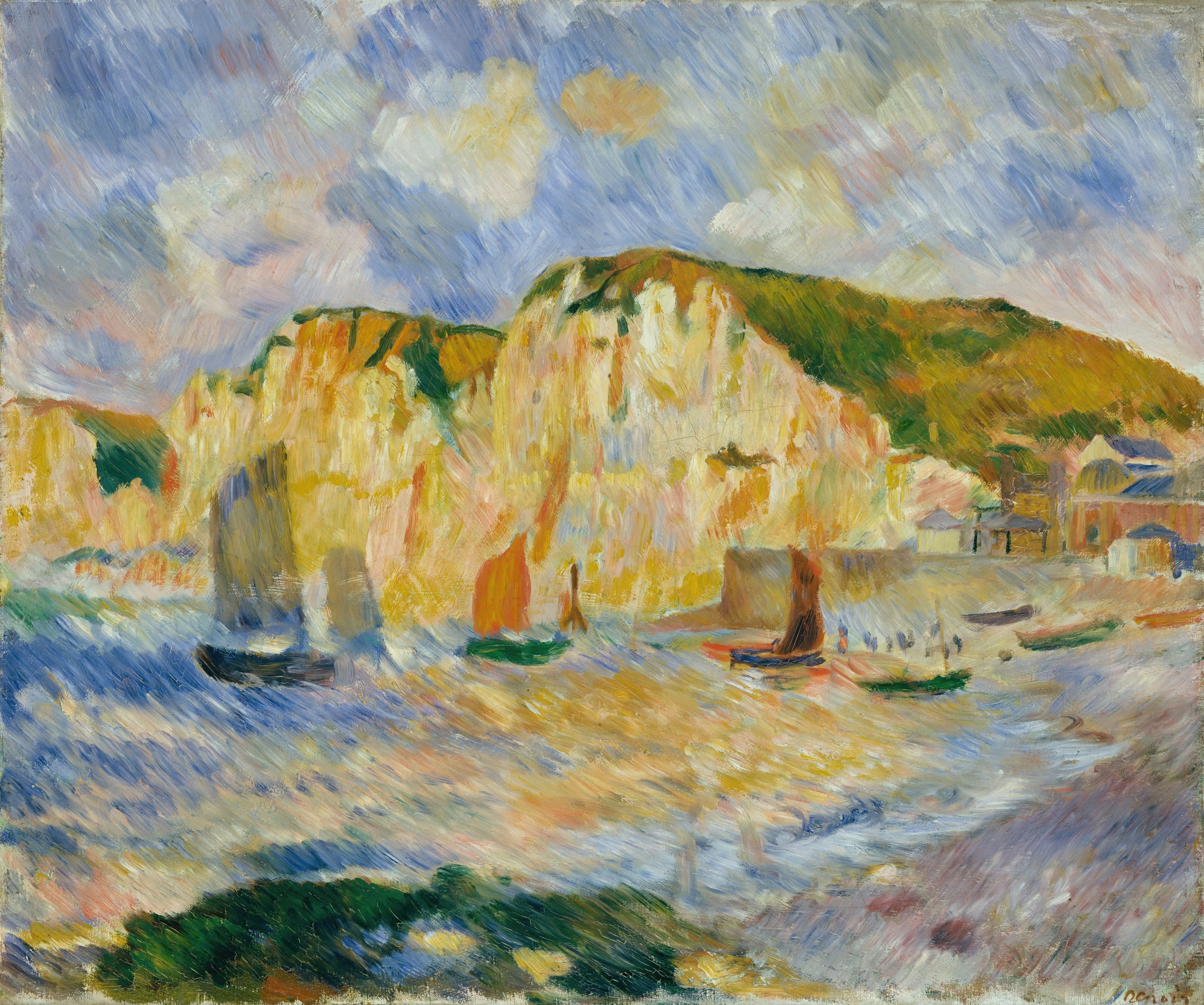 《大海和悬崖》（Sea and Cliffs）｜皮埃尔-奥古斯特·雷诺阿 Pierre-Auguste Renoir｜约. 1885